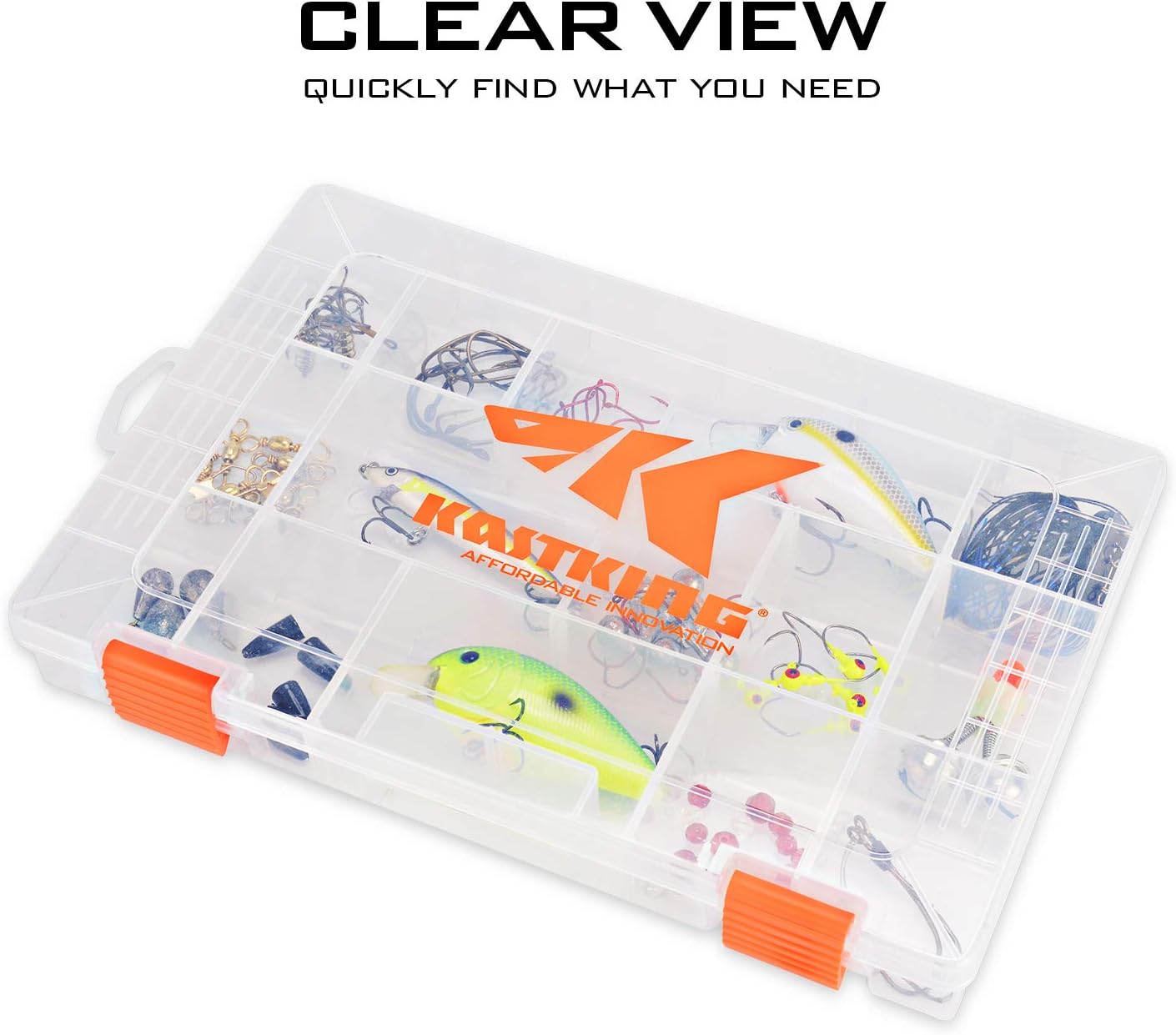 KastKing Tackle Boxes, Plastic Box, Plastic Storage Organizer Box with Removable Dividers - Fishing Tackle Storage - Box Organizer - 2 Packs /4 Packs Tackle Trays - Parts Box - Image 4
