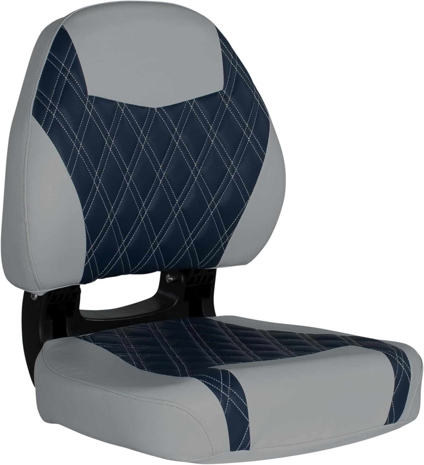 Lippert Sunset Collection Folding Pontoon Boat Seat, Contoured Foam Cushioning, Durable Marine-Grade Vinyl, Poly Frame, Pedestal Not Included, 19" L x 19" W x 22.5" H - 2024023317 - Image 2