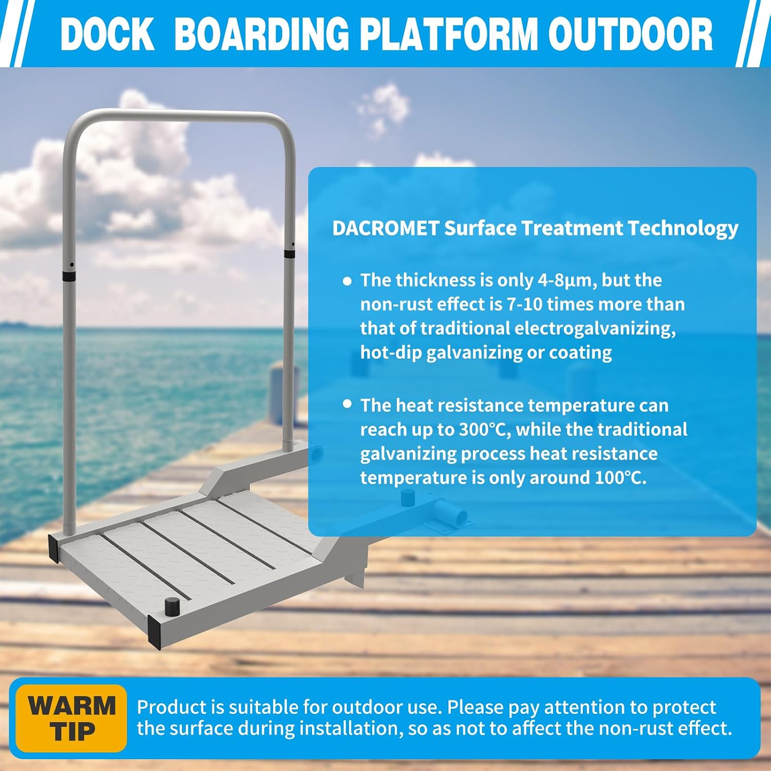 THOOUM Boat Boarding Platform and Dock Extension to Step Up & Down (Fixed), Boat Boarding Platform Dock Step for Boat Lifts - Image 5