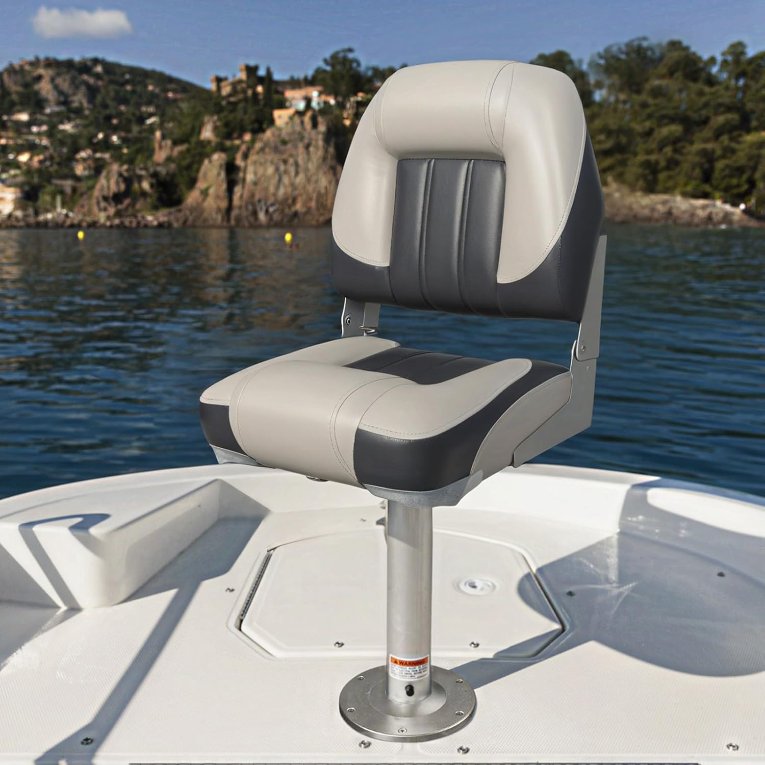 ERGOSEAT Elite Folding Boat Seat Low Back Boat Chair Fold-Down Fishing Boat Seats 2 Pack, Charcoal/Light Gray - Image 8
