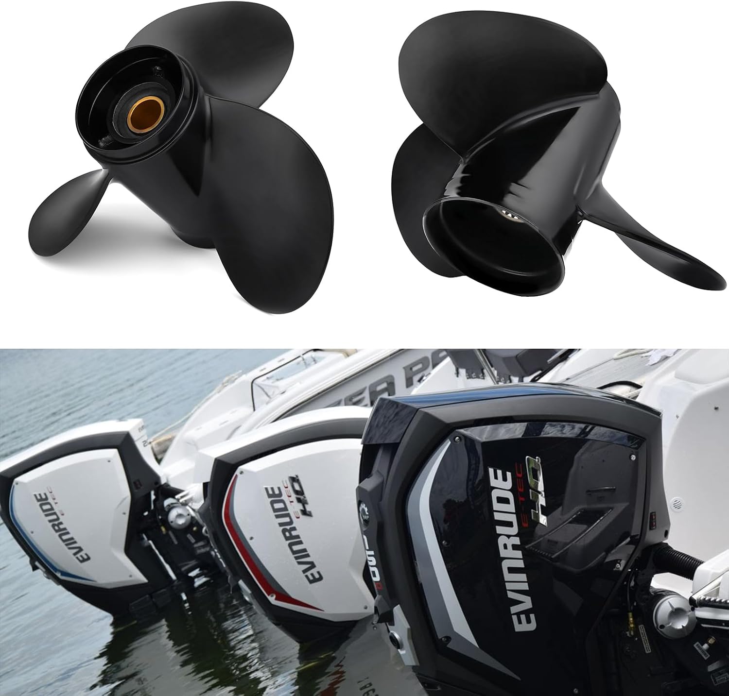OEM Upgrade Aluminum Boat Propeller Fit BRP Johnson Evinrude OMC Stern Drive 15-35 HP OEM#765049 763486 765050 778863 20 25 30 35 HP 14 Spline Tooth RH - Image 7