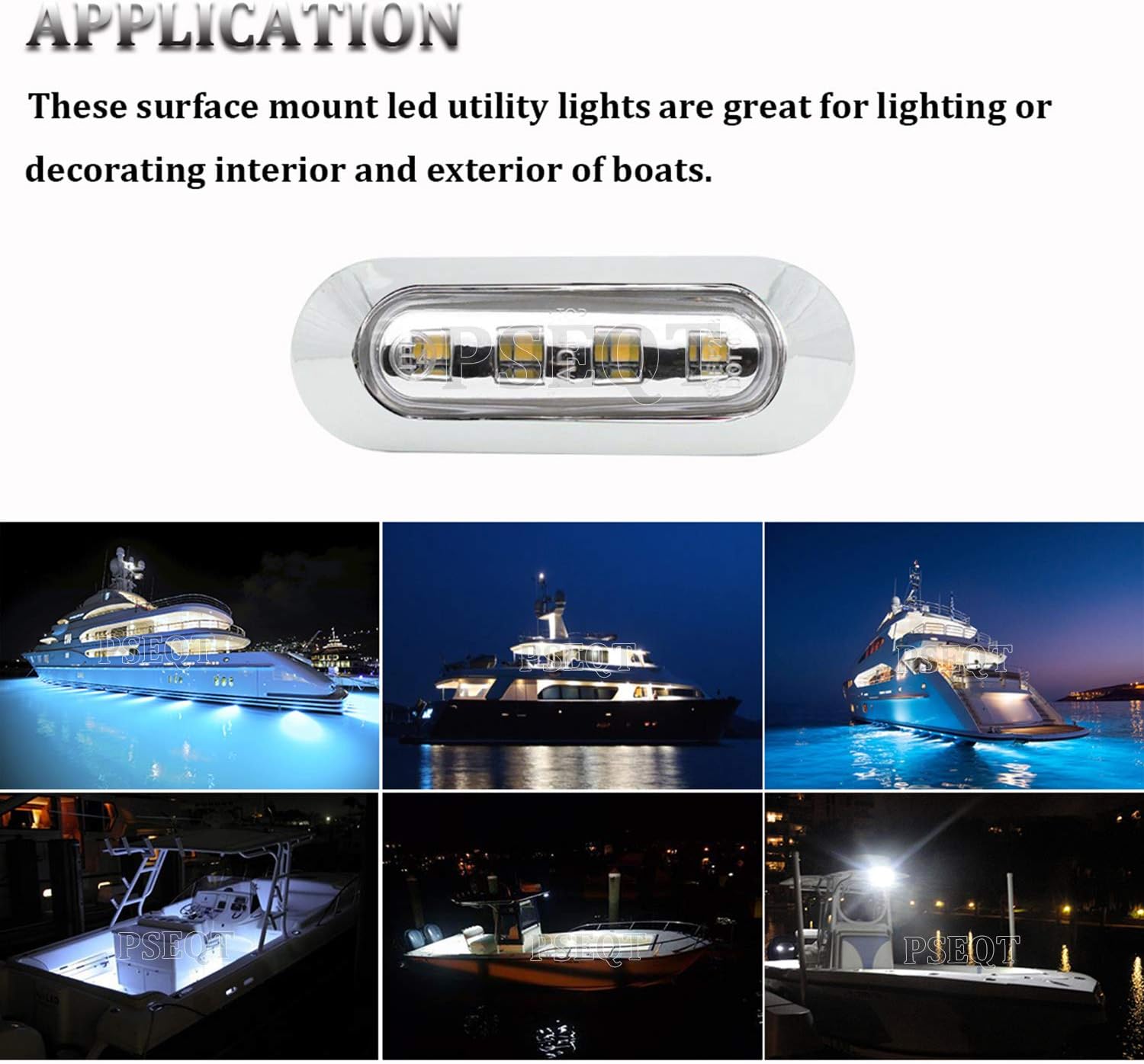 PSEQT 3.8'' Waterproof Boat Marine LED Lights Courtesy Interior Deck Light Navigation Transom Stern Cabin Lighting for Pontoon Fishing Boat Kayak Sailboat Bass Boats Vessel 12V 24V (White 4Pcs) - Image 4