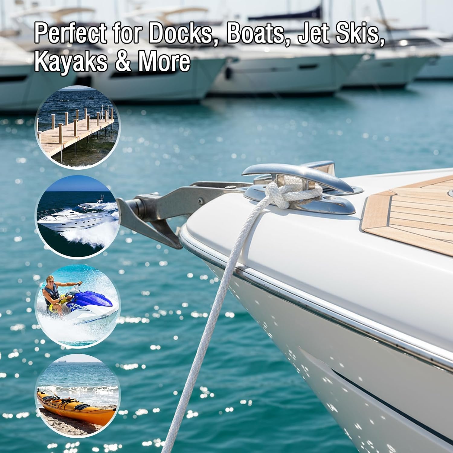 5" 6" Folding Boat Cleats Marine Grade 316 Stainless Steel Flip up Boat Dock Cleats Rope Cleat with Backing Plates for Deck, Kayak Yacht - Image 7