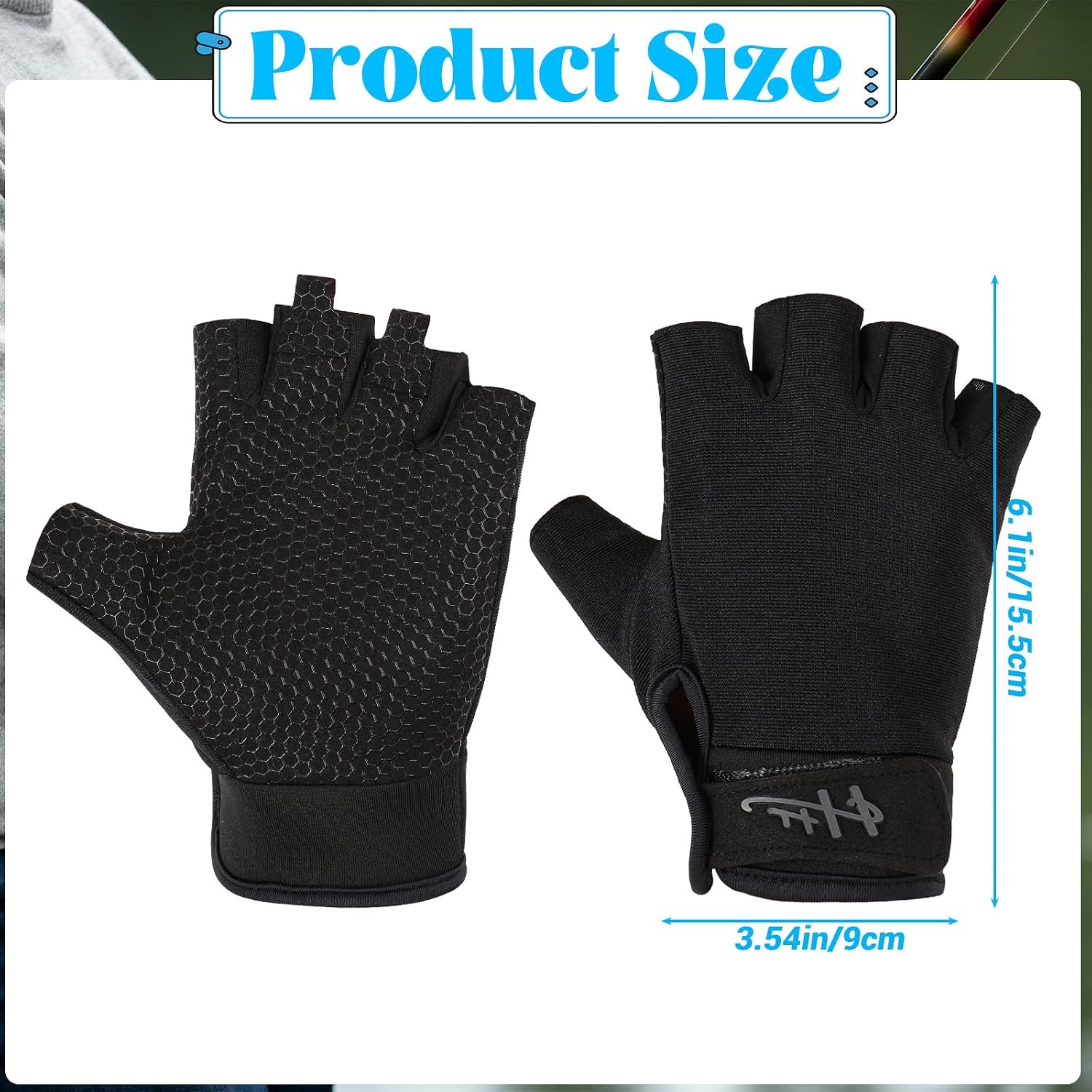 Ptwola Fingerless Gloves Fishing Gloves Paddling Glove Sailing Glove RowingGloves KayakGloves WaterGloves SportsGloves FishingGloves for Men Women Training Cycling Workout Gym Fitness Pull Up - Image 2