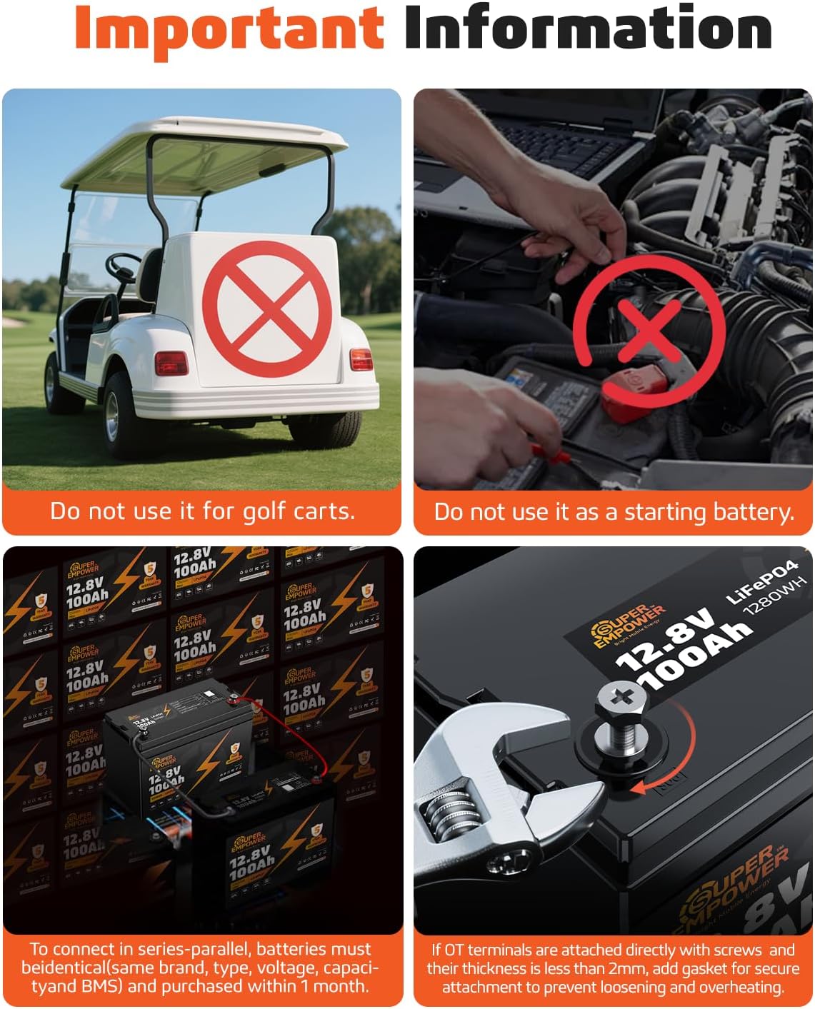 12V 100Ah LiFePO4 Lithium Battery- BCI Group 31, Deep Cycle RV LiFePO4 Battery with Low-Temp Protection, 100A BMS, 1280Wh, Max.15000 Cycles, 10-Year Lifespan for RV, Solar, Trolling Motor, Marine - Image 8