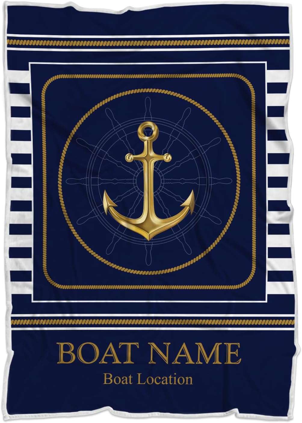 Personalized Boat Blanket for Owners - Custom Nautical Anchor Throw Boat Name, Welcome Aboard Soft Fleece Plush Sherpa, Ideal Boating Gift, Durable Yacht Bedding Cabin Decor Marina Lake House Life - Image 5
