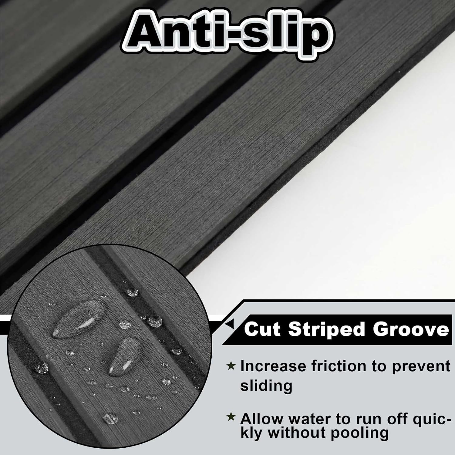 Duraaamo Boat Flooring EVA Foam 157"/ 118" x 47" Boat Decking Non Slip Marine Self Adhesive Carpet with Roller Ruler for Kayak Yacht Motorboat - Image 4