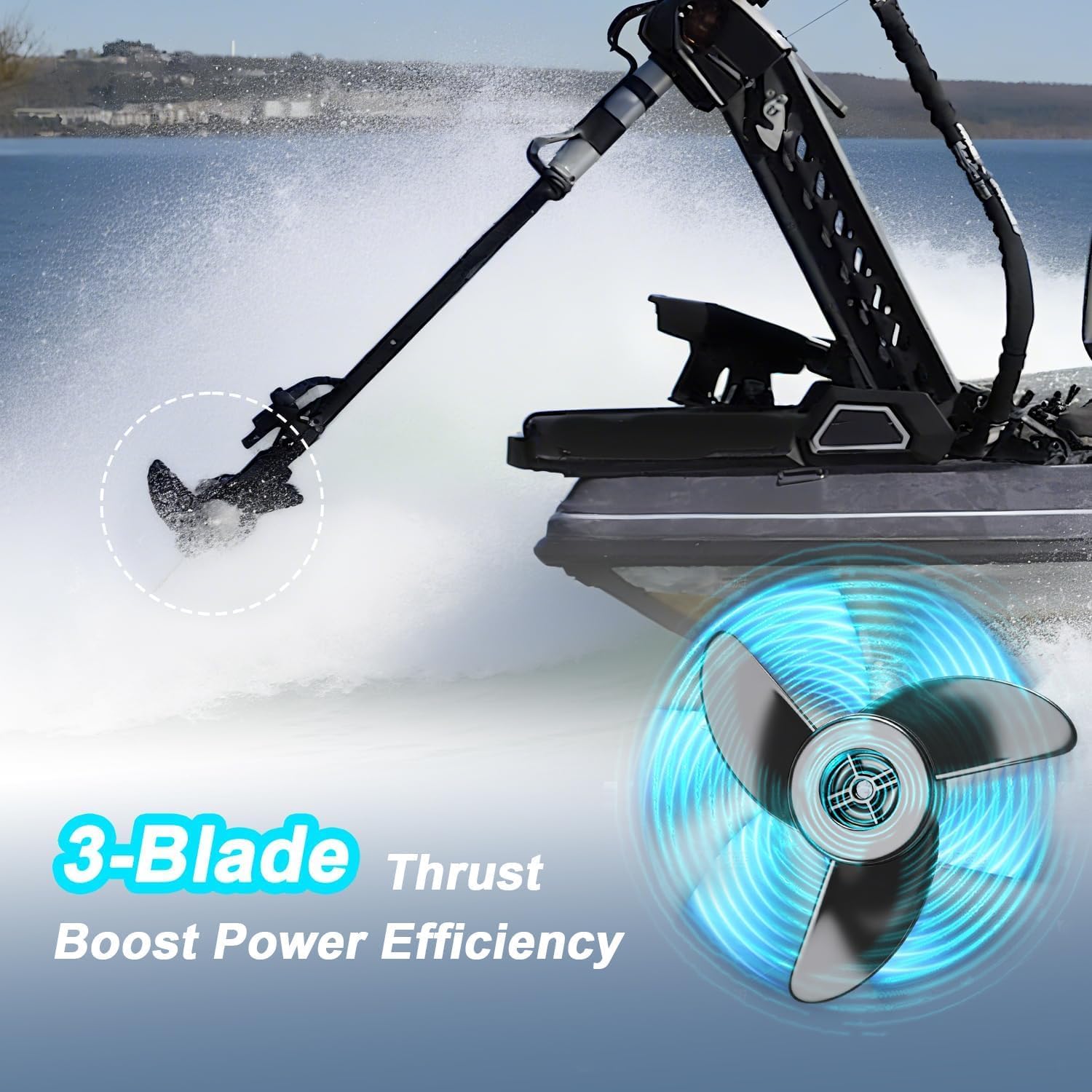 3-Blade Trolling Motor Propeller Compatible with Motorguide Machete III Trolling Motor - 3.5" Hub Small Boat Shallow-Water Replacement Drill Power - Image 4
