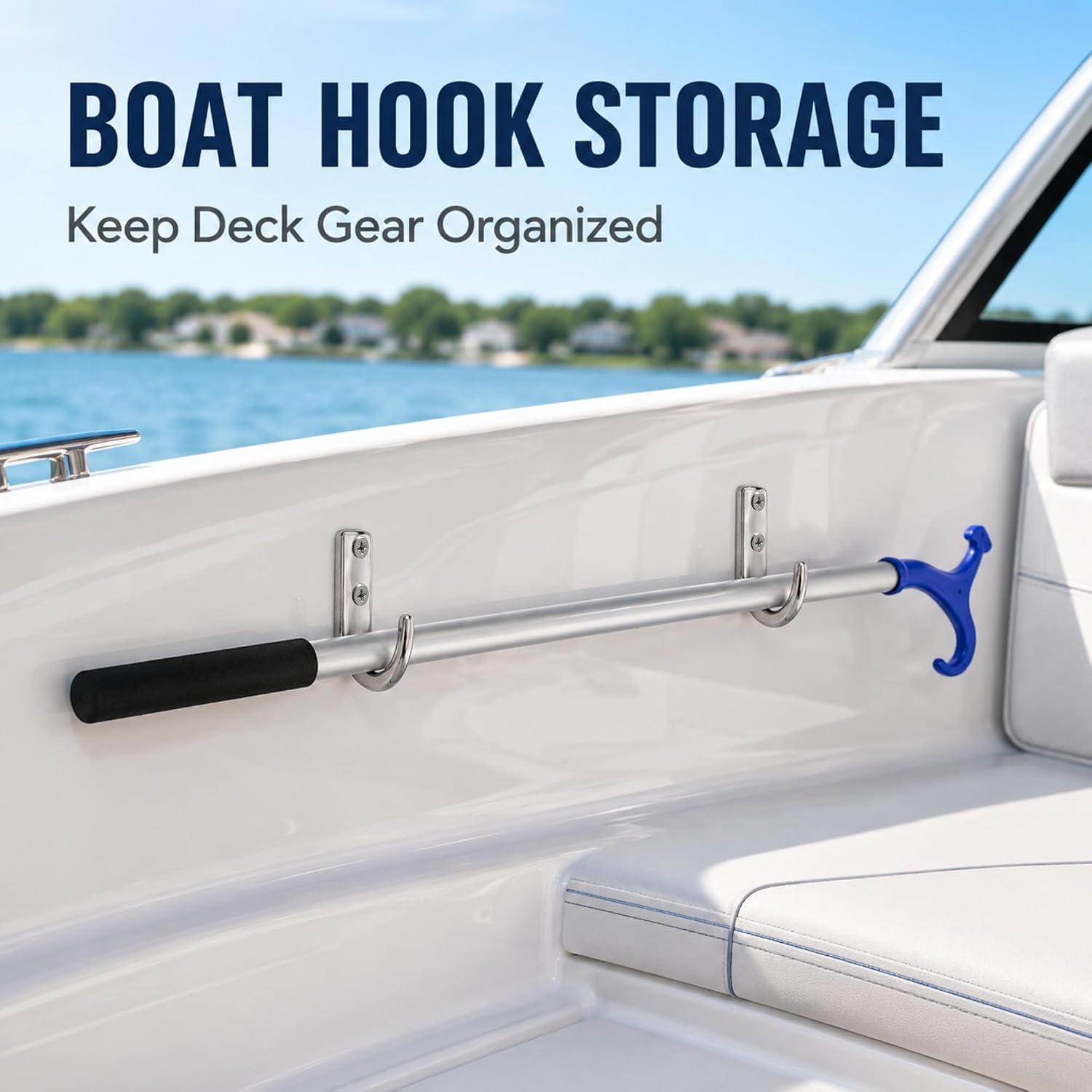 Shimeyao 12 Pcs 2 Inch Heavy Duty Boat Hook Holders Stainless Steel 316 Dock Line Holder for Boat Docks Lines Accessories UV Resistant Saltwater Resistant Dock Hooks for Marine Kayak Rope Storage - Image 5
