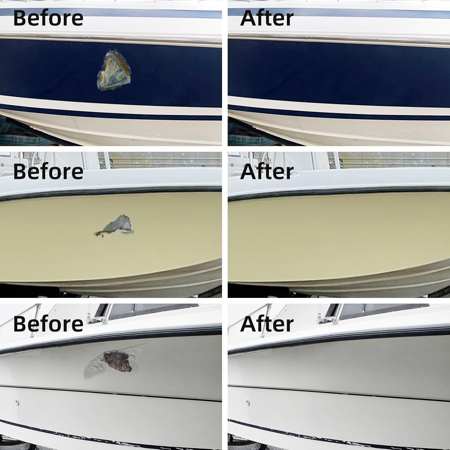 FENFANDAS Fiberglass Boat Repair Kit (Color Match), Gel Coat Repair Kit for Boats, Marine Fiberglass Repair Kit for Boats, Epoxy Filler for Boats, Fiberglass Repair Kit Fix Holes Chips Pits Cracks - Image 4