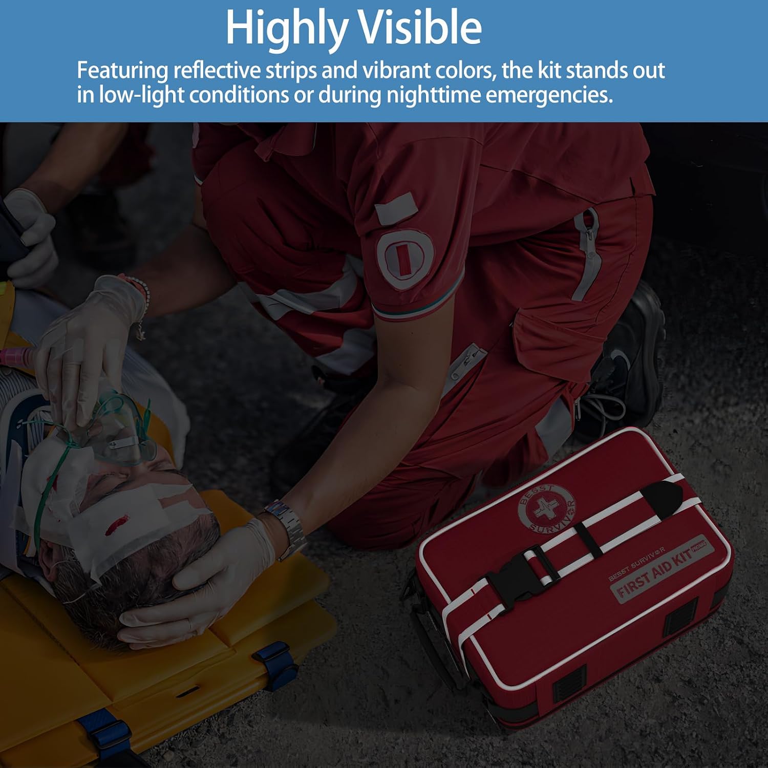 Besst Survivor 401 Pieces First Aid Kit with 2 Chest Seals & Israeli Bandage -Waterproof, Expandable Trauma Bag for Home, Car, Camping, Outdoor Emergency (Labeled Compartments, MOLLE Mountable) - Image 7