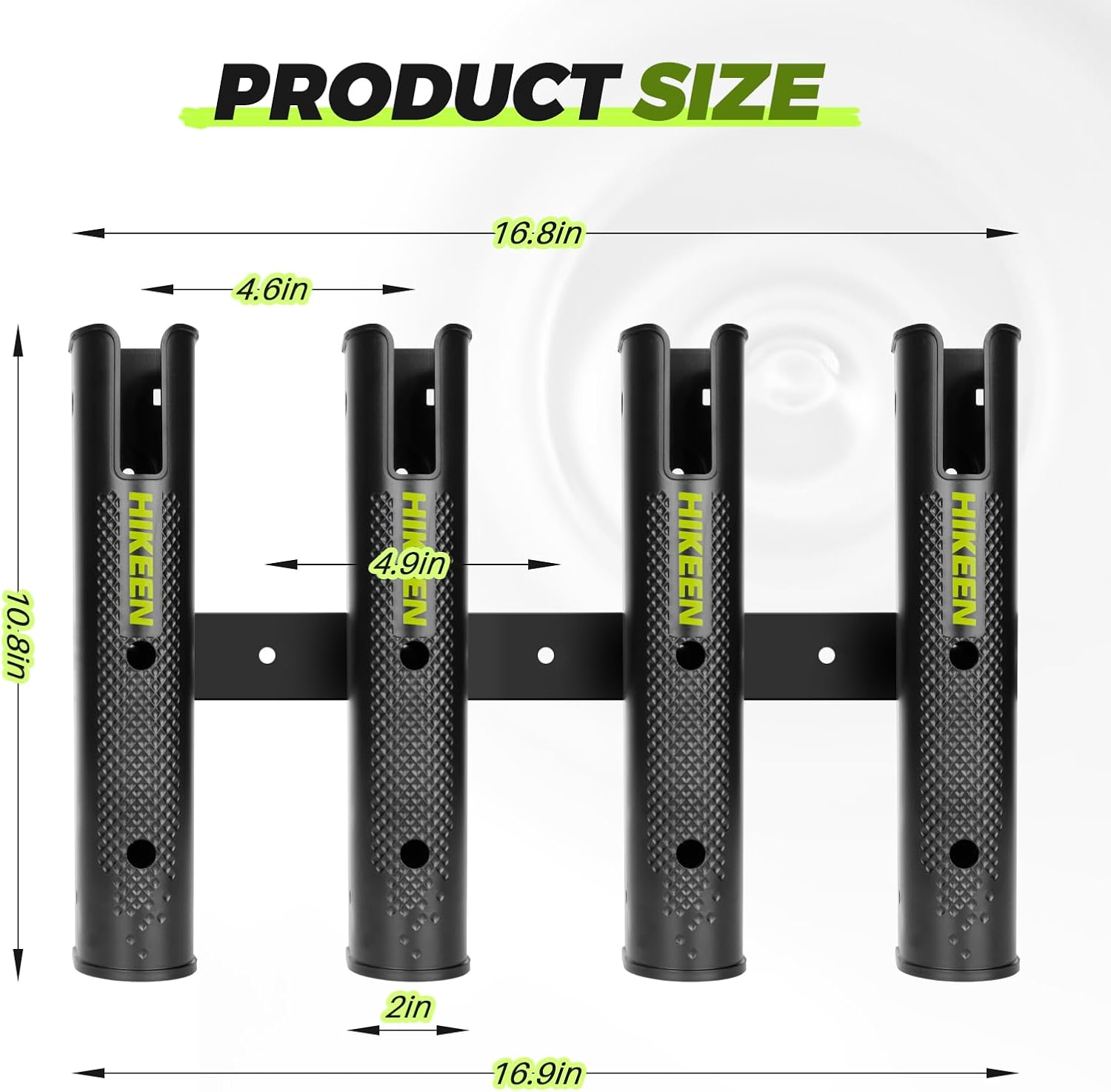 Hikeen Adjustable Fishing Rod Holder, 4 Tube Fishing Pole Holders Wall-Mounted Rod Rack for Boat Kayak Golf Cart Garage Crate Cooler Wagon RV - Image 6