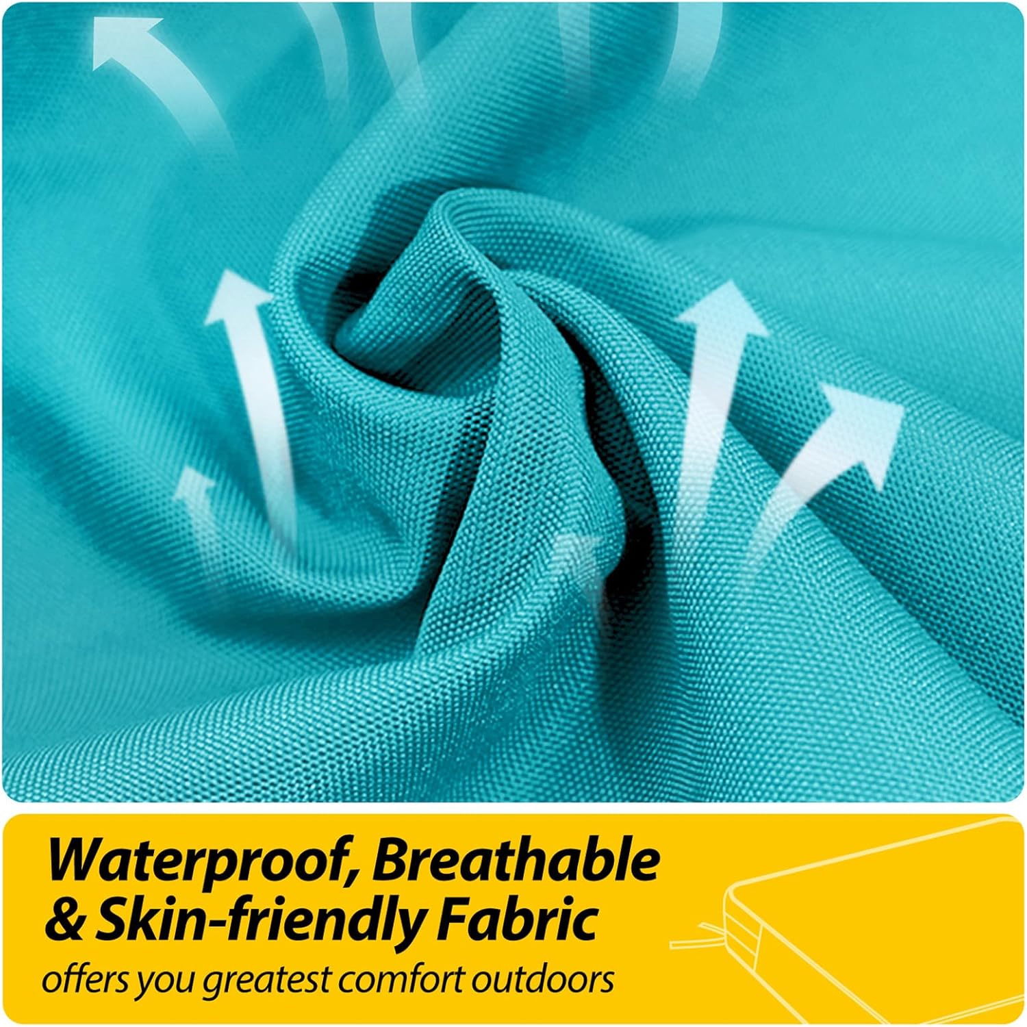 AAAAAcessories Outdoor Seat Cushions for Chairs, Waterproof, Fade-Resistant, 20" x 20" x 3", Patio Furniture Replacement Cushions, Set of 2, Turquoise Blue - Image 4