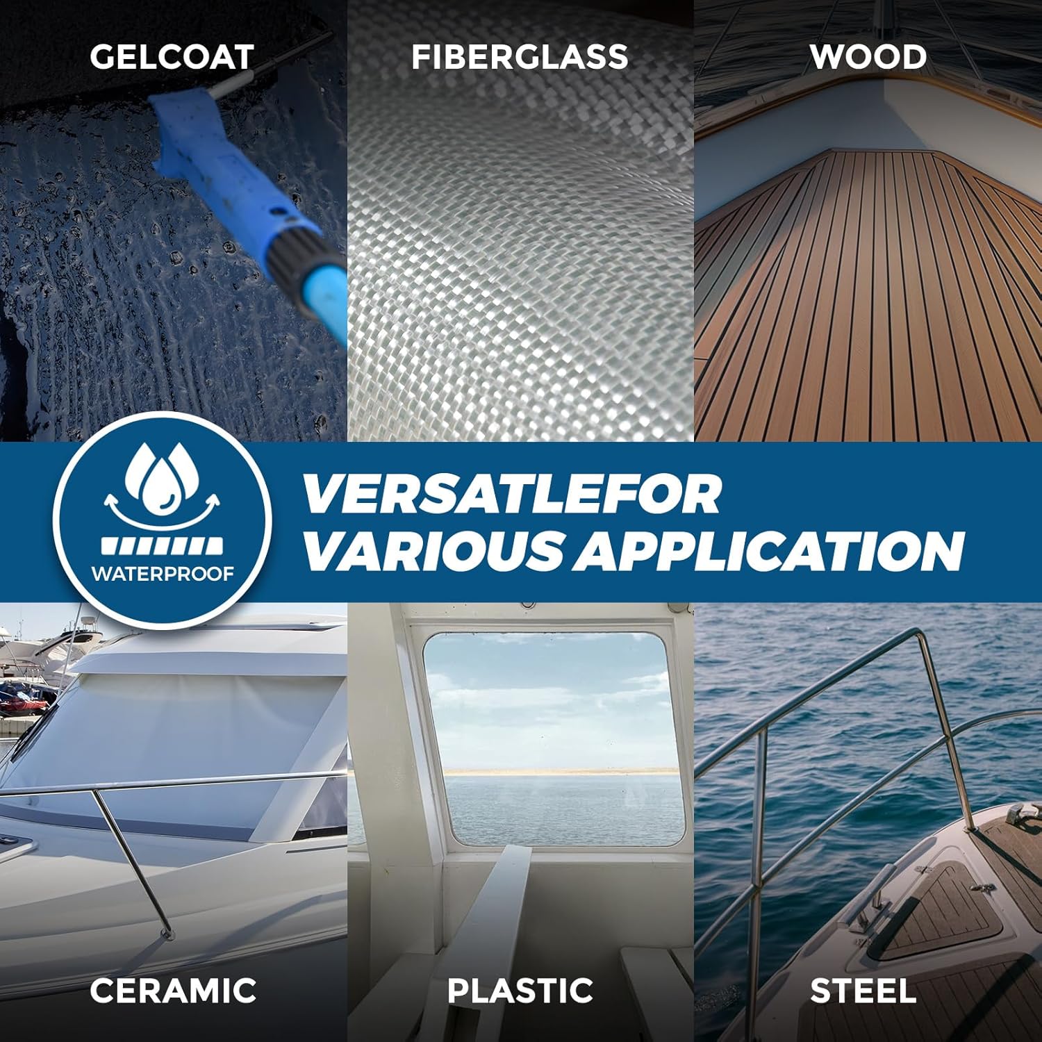 5200 Marine Sealant for Boats & RVs-Fast-Cure (30 Mins), Waterproof, UV-Resistant, High-Bond Adhesive Sealant for Hulls, Decks, Fiberglass, Wood & Metal-Eco-Friendly, Low Odor, with Gloves&Nozzle (1) - Image 8
