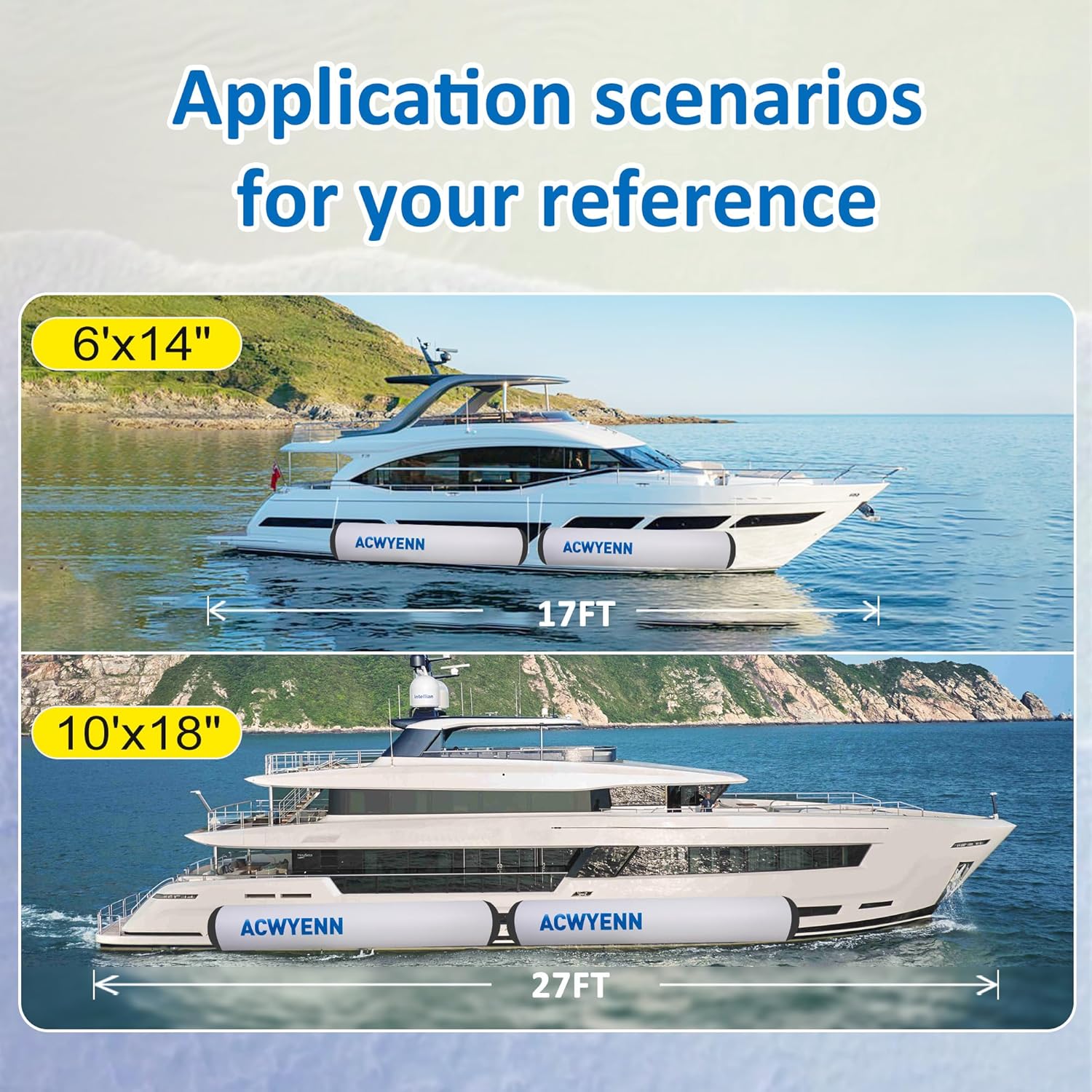 Inflatable Boat Bumpers for Docking, Large Inflatable Boat Dock Fenders and Bumpers for Fishing Boat, Pontoon Boat, Yachts and Jet Ski - Image 5