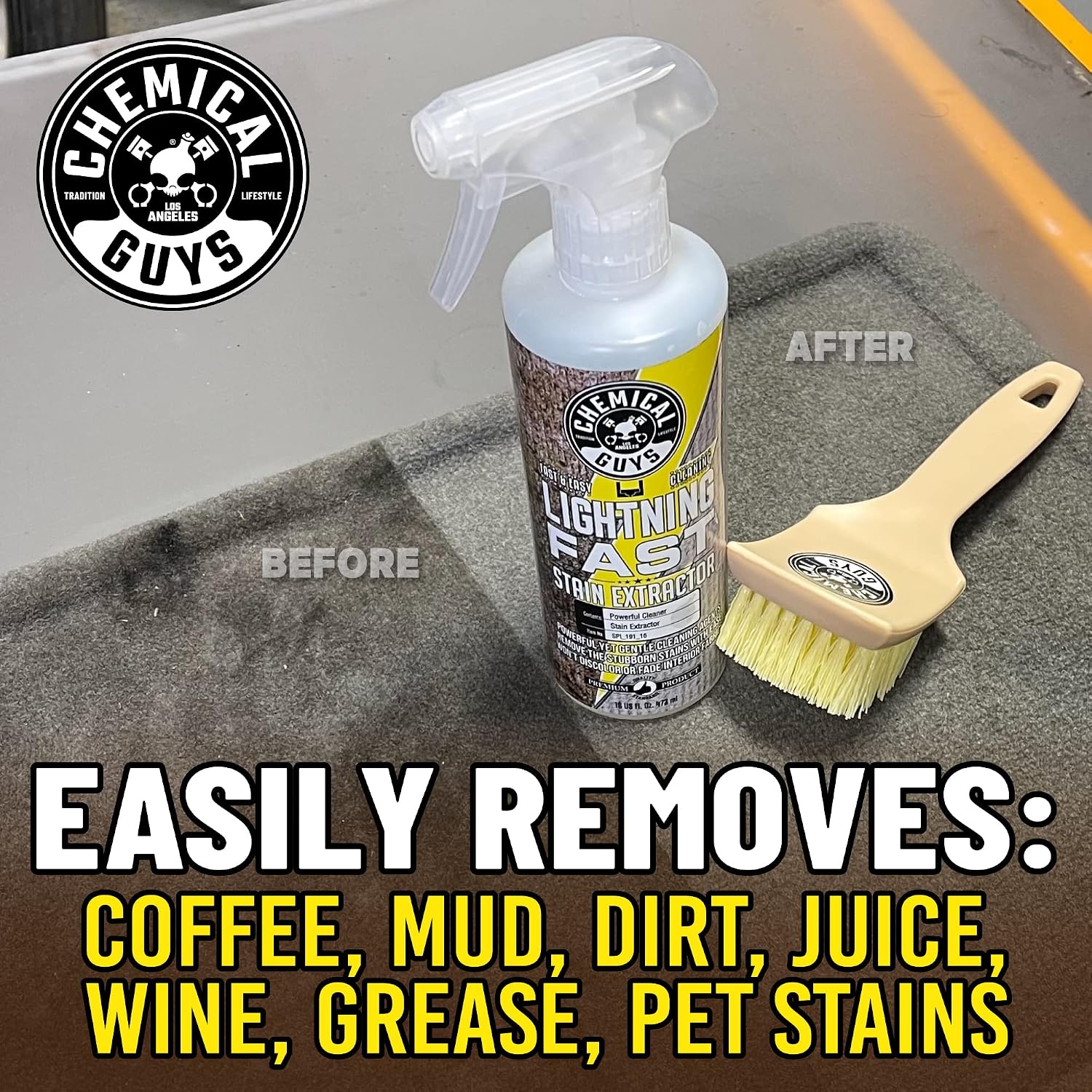 Chemical Guys Lightning Fast Carpet and Upholstery Stain Extractor - Chemical Guys Carpet Cleaner, Great for Fabric, Upholstery, Cars, Home, Office, Furniture, and More, Fresh Scent - 16 oz - Image 9