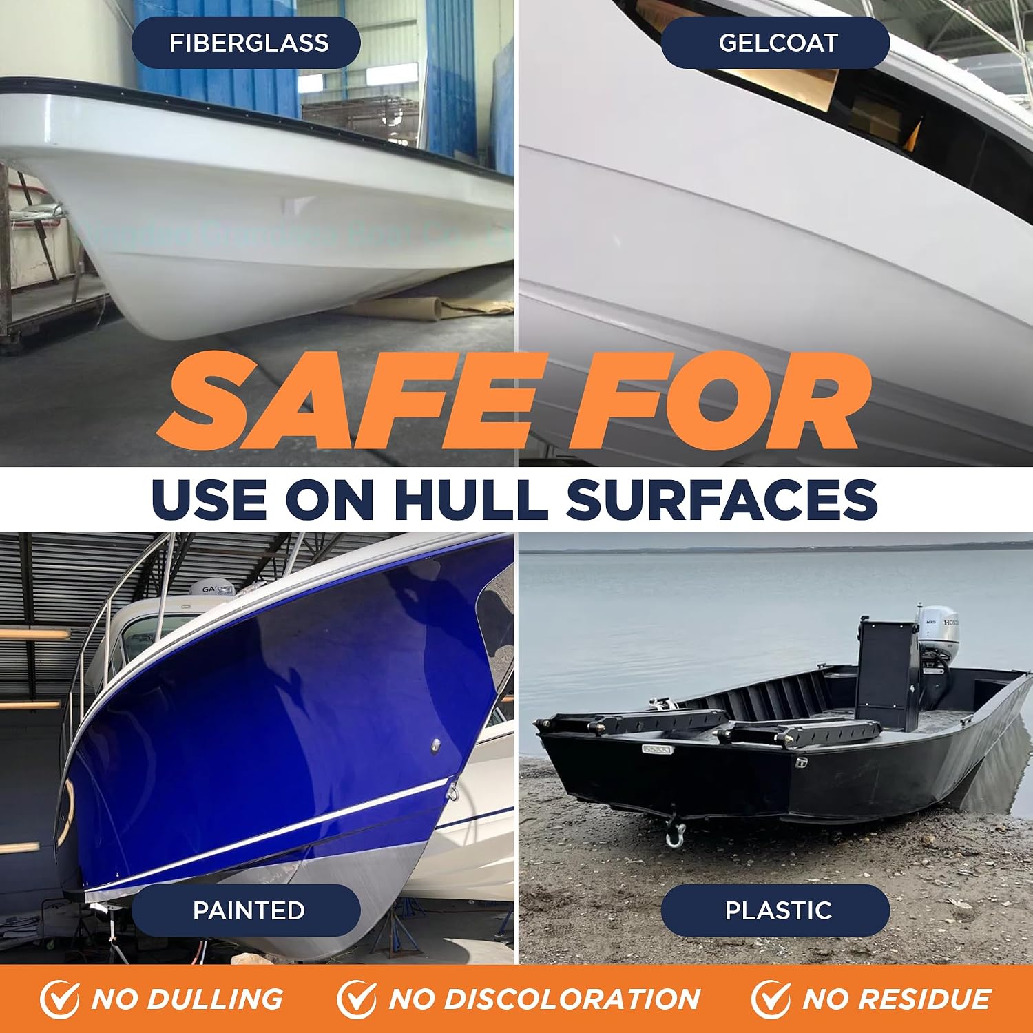 Instant Boat Hull Cleaner - Marine Grade, Easy to Use Boat Cleaner, Removes Stains, Water Lines, Yellowing & Rust, Safe for Use on Fiberglass, Plastic, Painted Hull Surfaces - Made in USA, 1 Gallon - Image 6