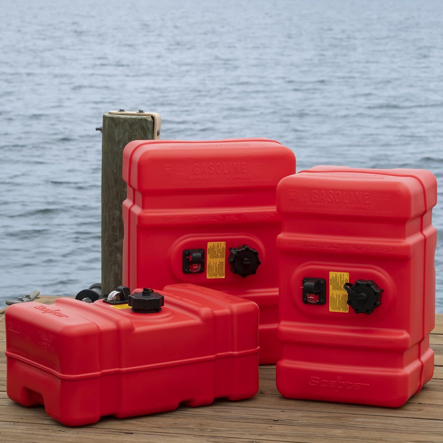 Scepter 12 Gallon Portable Marine Gas Can, Large Capacity Boat Fuel Tank, 2-Way Vented Cap, Built-In Fuel Gauge & Pick-Up, Handles, EPA & CARB Compliant, Tall Profile, 22.9"L x 14.3"W x 13.9"H (08668) - Image 8