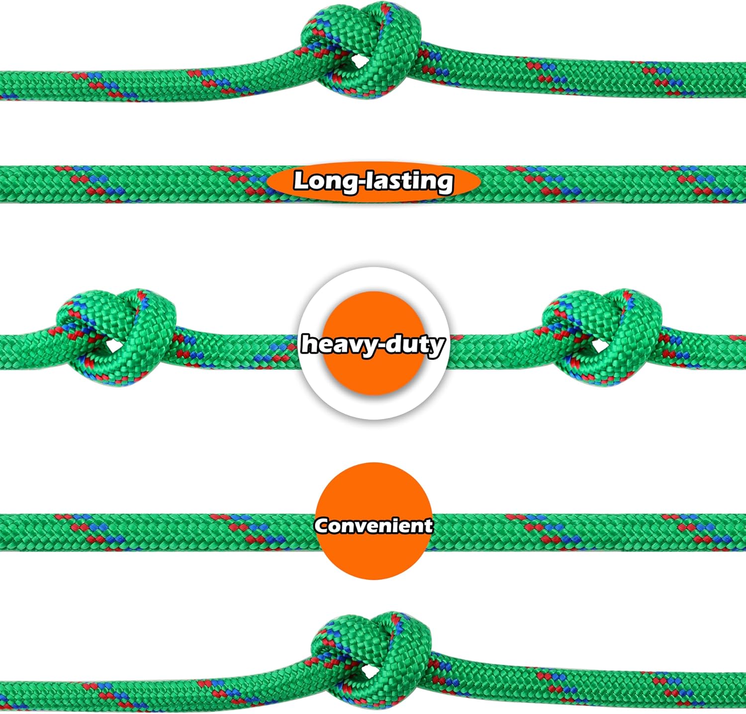 Wellmax Diamond Braid Nylon Rope - 3/8 Inch by 50 Feet Green Color - Extra Strength, Sunlight and Weather Resistant - Heavy Duty Construction - Image 7