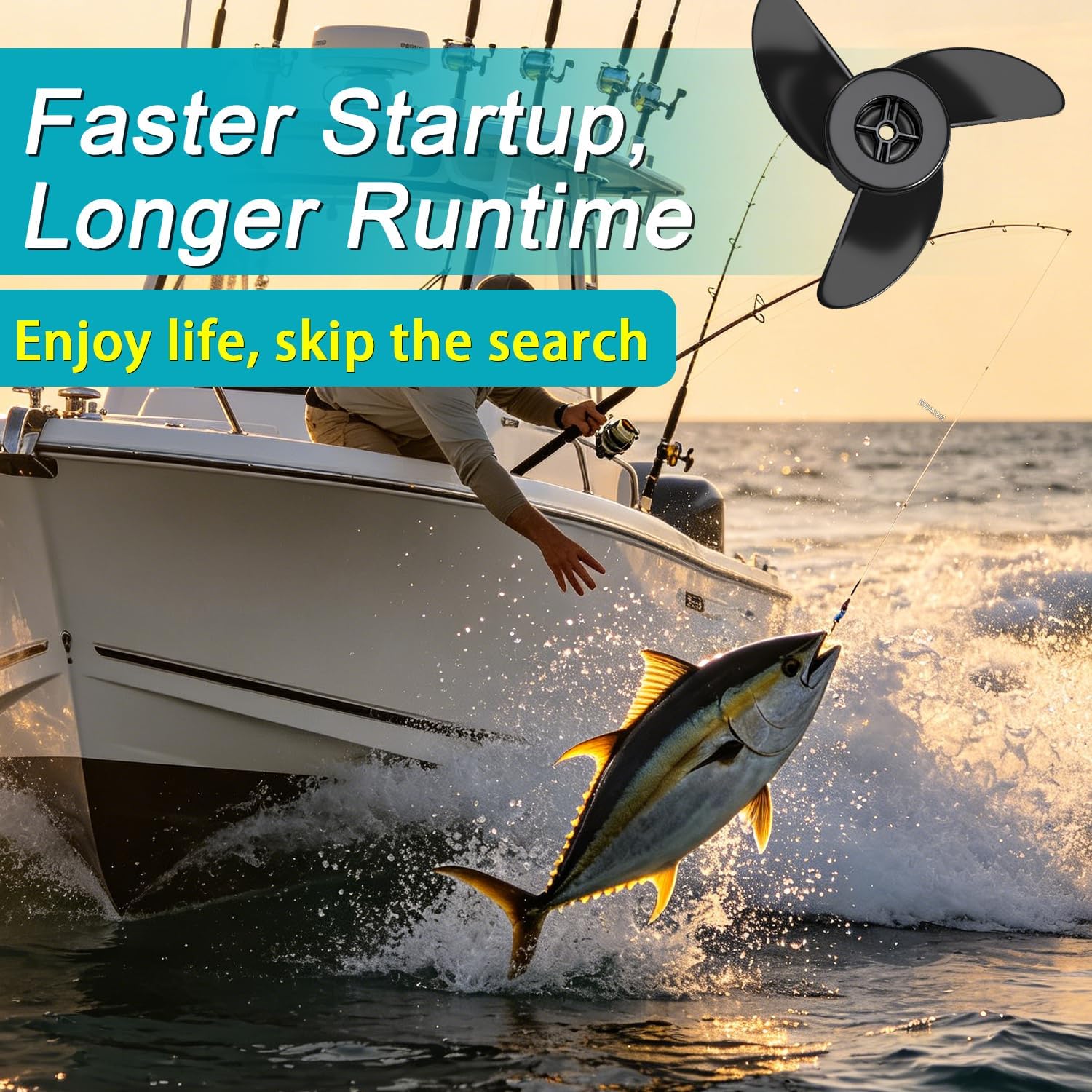 3-Blade Trolling Motor Propeller Compatible with Motorguide Machete III Trolling Motor - 3.5" Hub Small Boat Shallow-Water Replacement Drill Power - Image 8