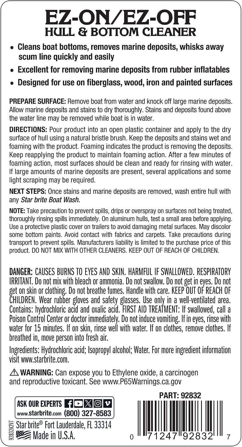 Star Brite EZ-ON EZ-Off Boat Hull & Bottom Cleaner - Effortlessly Remove Stains and Restore Your Boat's Pristine Appearance - 32 OZ (092832) - Image 2