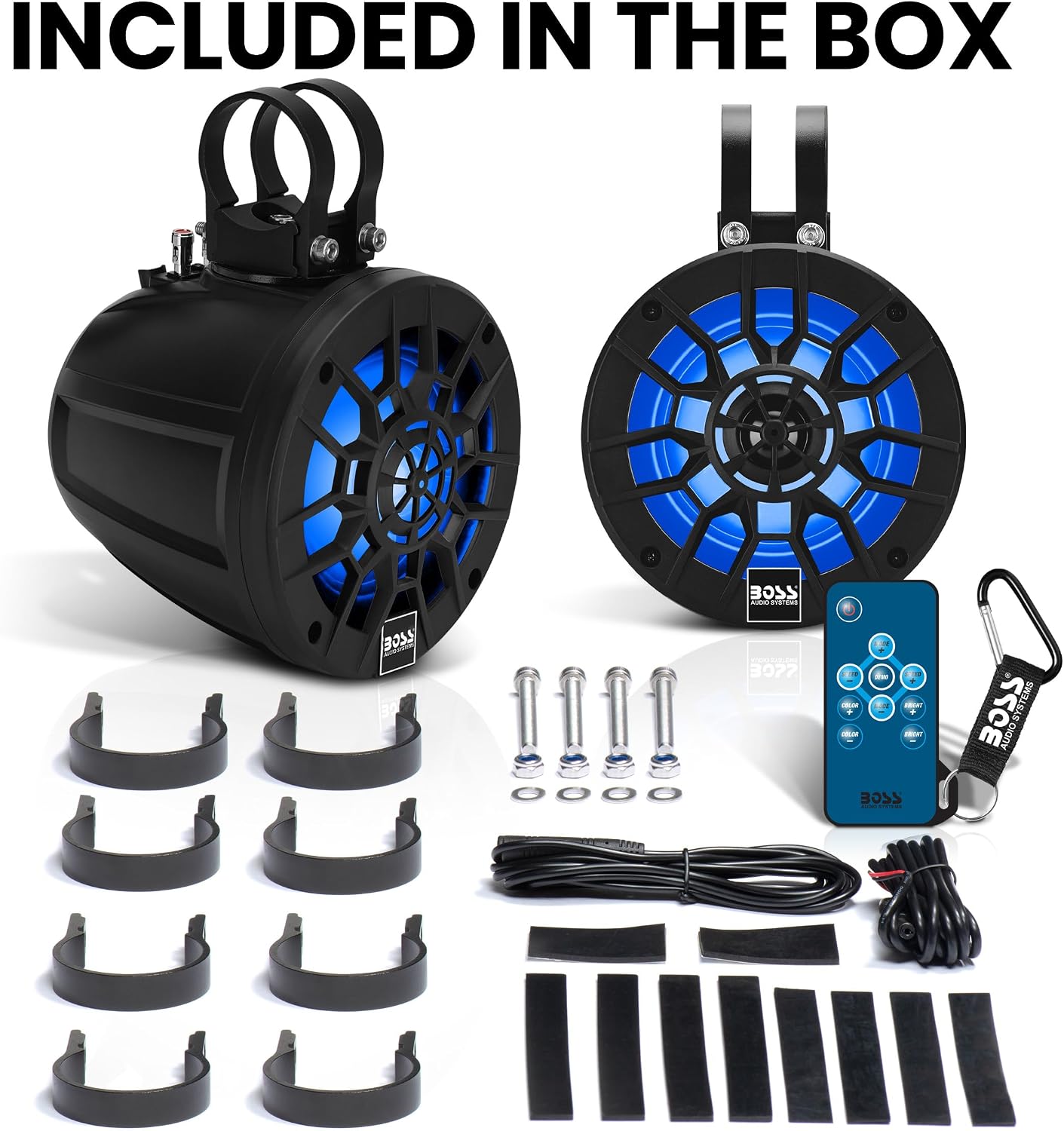 BOSS Audio Systems MPWT50RGB ATV UTV Marine Boat 5.25 Inch Stereo Wake Tower Speakers – Full Range, 2 Way, IPX6 Weatherproof, Multi-Color Illumination, 500 Watts Per Pair, Golf Cart Compatible - Image 6