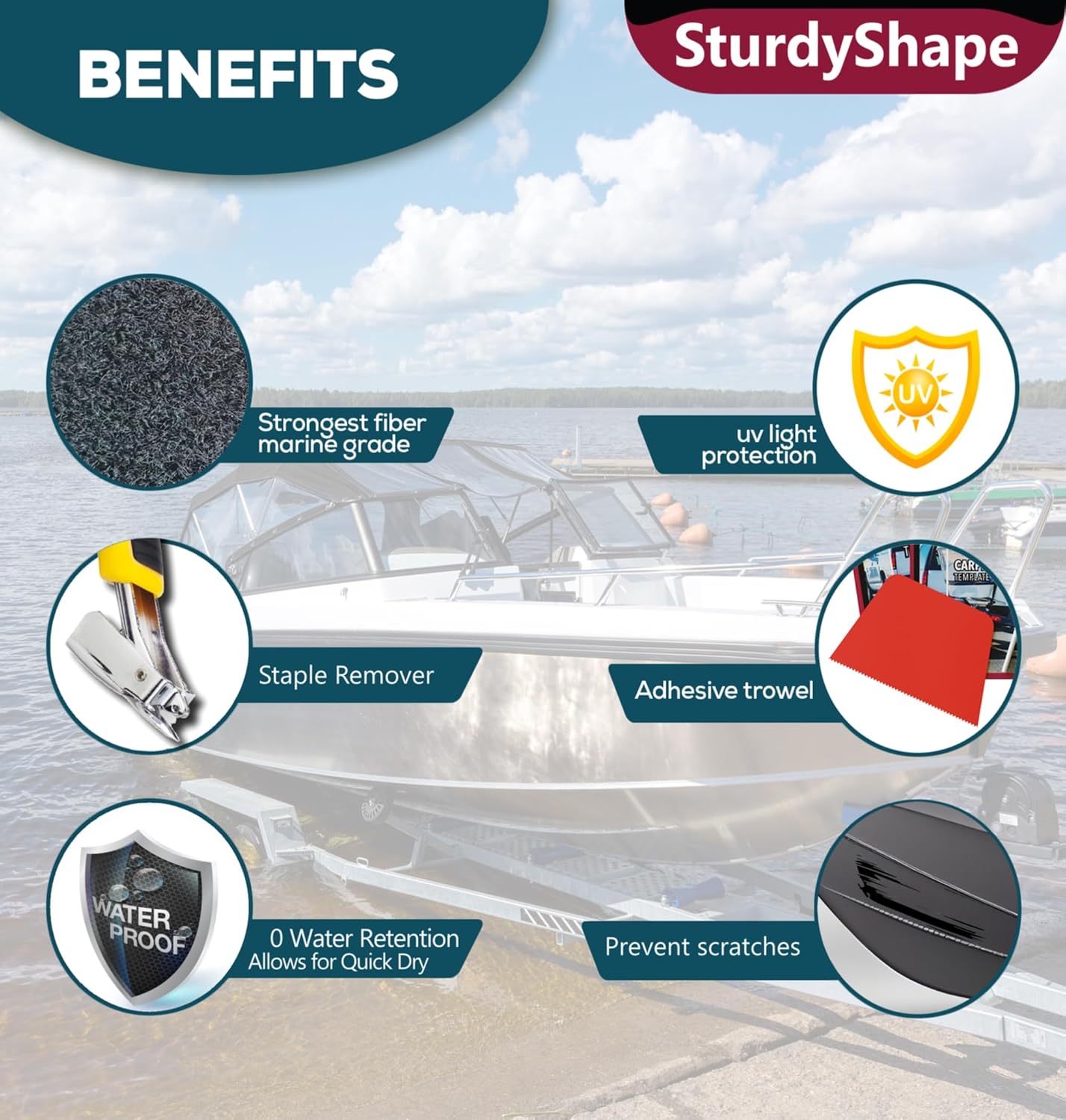 SturdyShape Premium Boat Trailer Bunk Carpet Kit 12 Inches x 100 Ft 25oz - Marine Grade Carpet Covers for Trailers, Lift Runners, and Jet Skis - Durable for Optimal Protection (Black) - Image 2