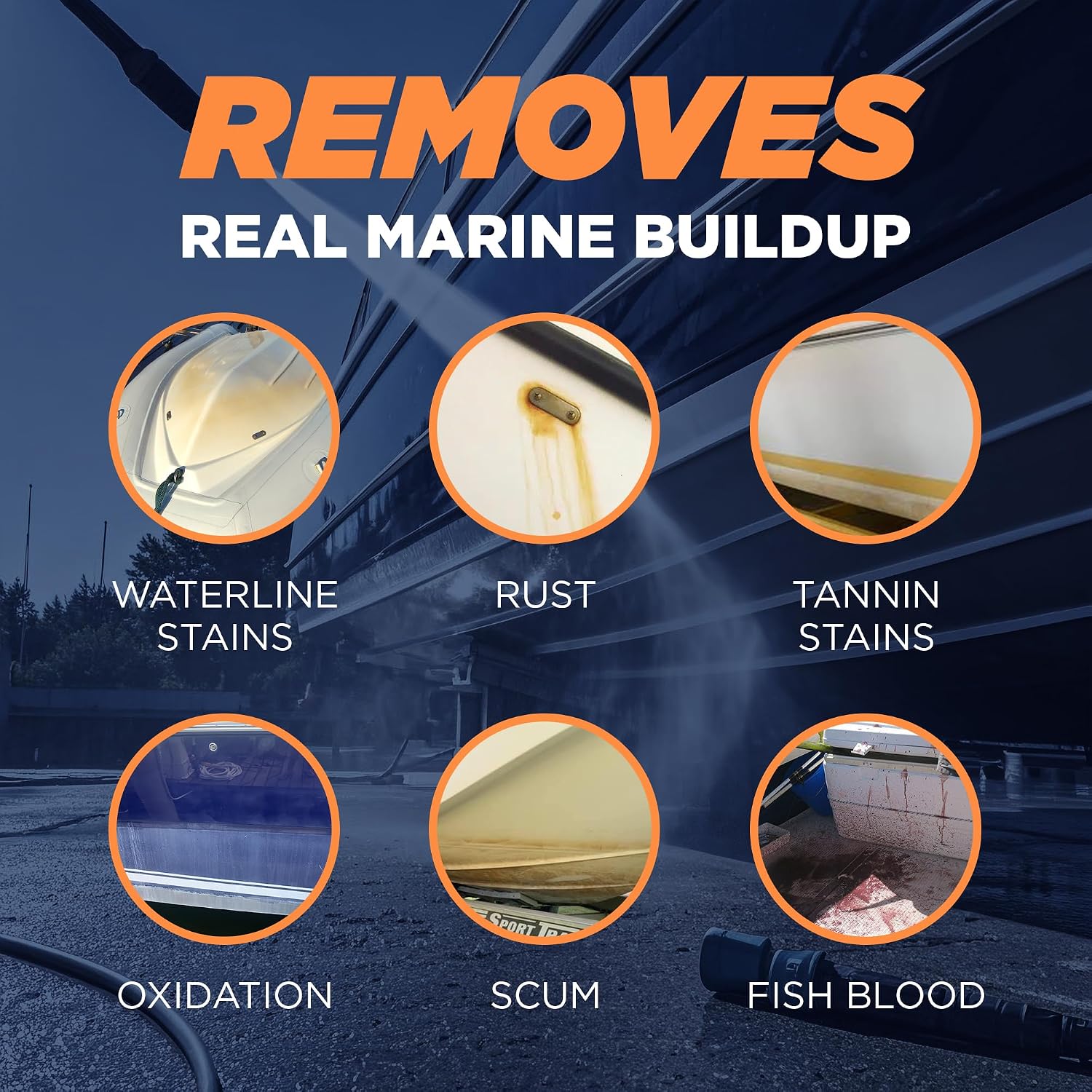 Instant Boat Hull Cleaner - Marine Grade, Easy to Use Boat Cleaner, Removes Stains, Water Lines, Yellowing & Rust, Safe for Use on Fiberglass, Plastic, Painted Hull Surfaces - Made in USA, 1 Gallon - Image 5