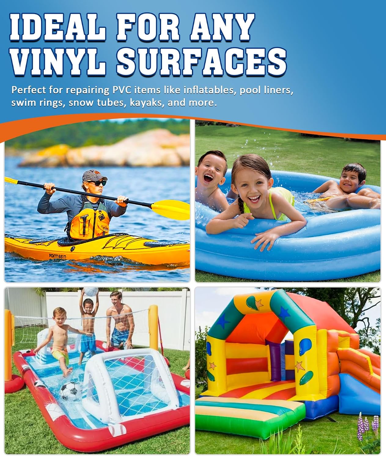EPN Air Mattress Patch Kit, Waterproof Vinyl Pool Liner Repair Kit for Inflatables, Air Mattress, Swimming Ring, Tent, Bounce House, Inflatable Toys, Hot Tub, PVC Boat, Raft, Kayak (80 ML) - Image 5