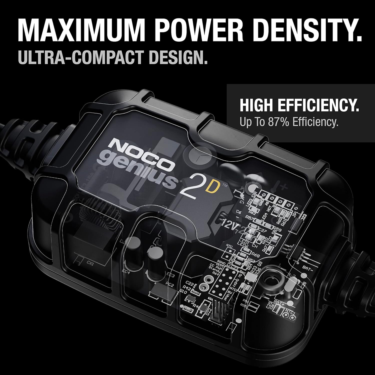 NOCO GENIUS2D: 2A 12V Smart Onboard Battery Charger - Direct-Mount Automatic Maintainer, Trickle Charger & Desulfator with Overcharge Protection & Temperature Compensation – for Lead-Acid Batteries - Image 3