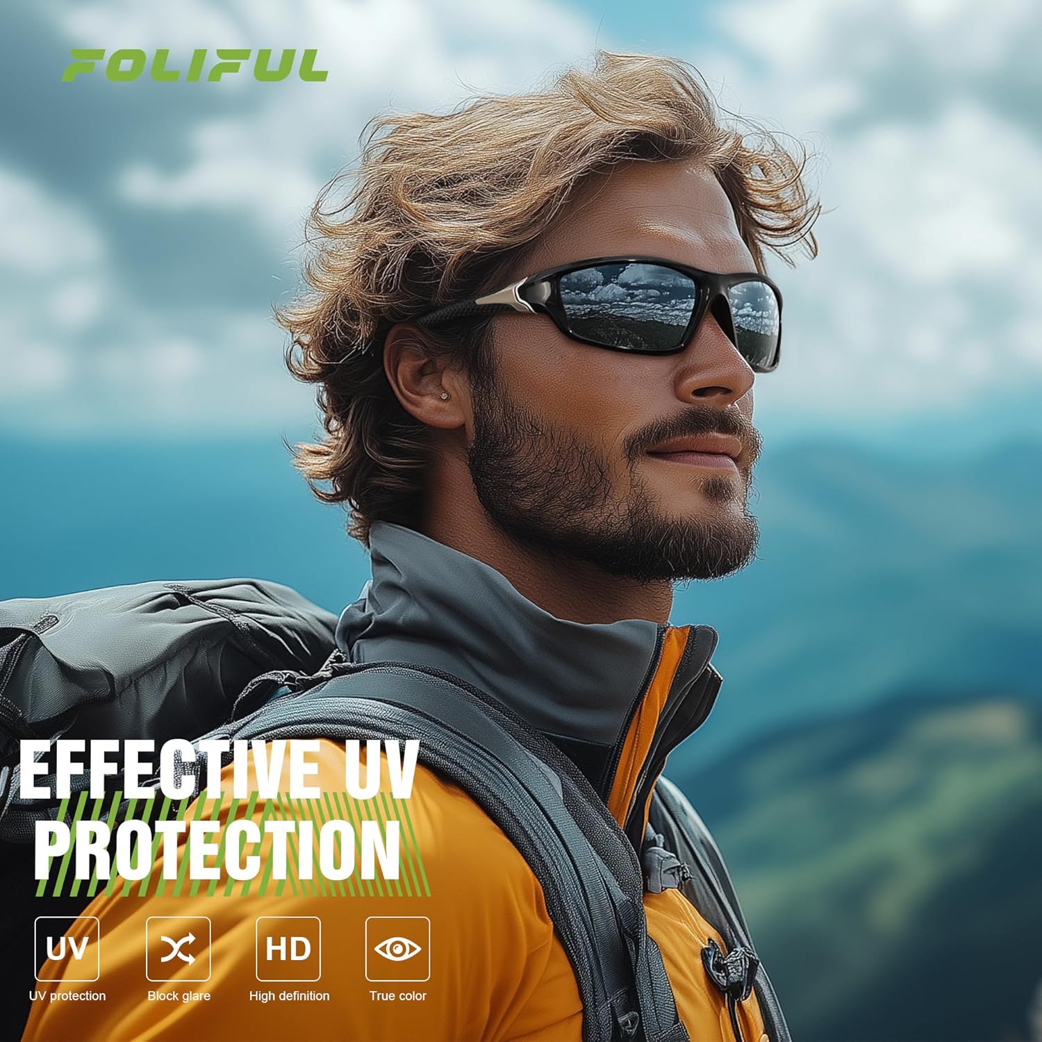 3 Pack Polarized Sports Sunglasses for Men, Mens Sunglasses Wrap Around UV Protection for Cycling Fishing Driving - Image 2