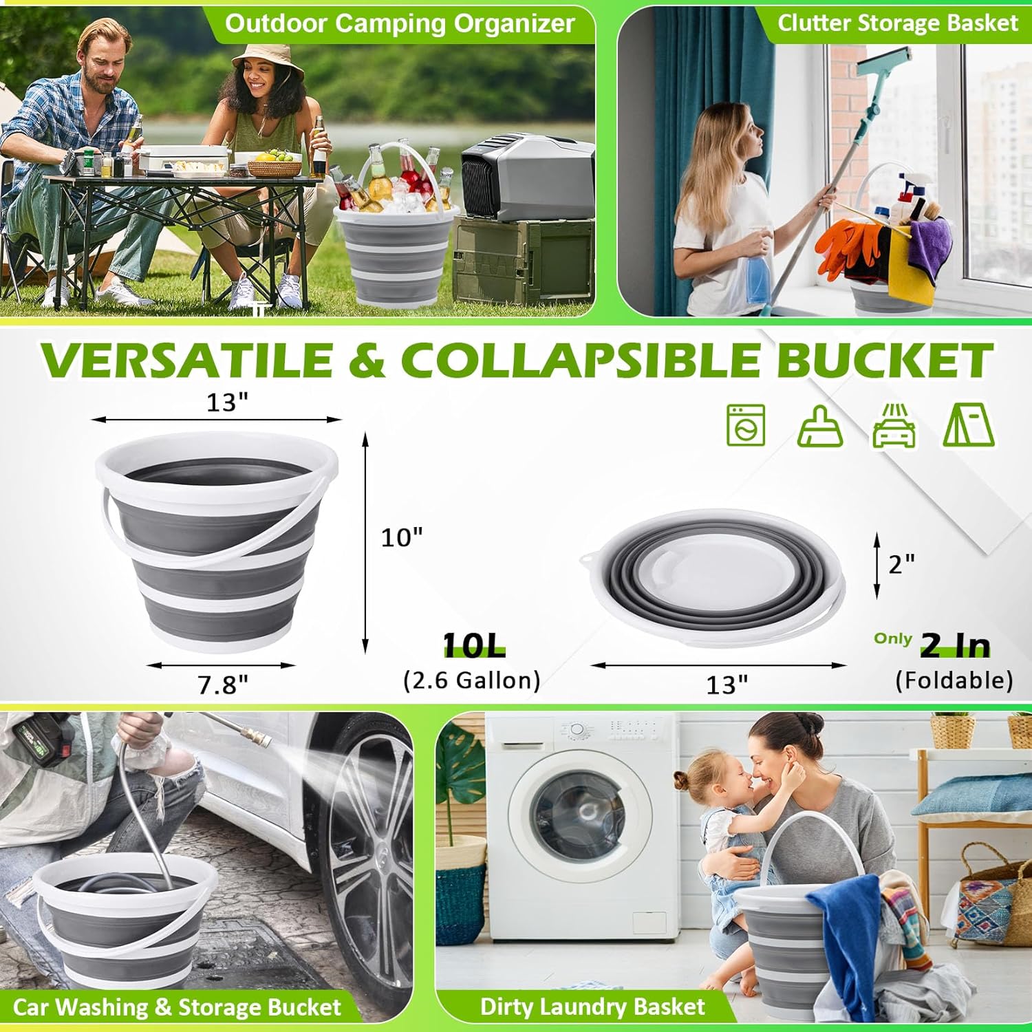 Folding Fish Cleaning Table with Collapsible Bucket, Portable Outdoor Fillet Station Camping Sink Table with Faucet, Drainage Hose & Sprayer, Grid Rack, Knife Groove for Picnic Fishing - Image 4