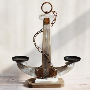 Wooden Anchor Candle Holder for 2 C...