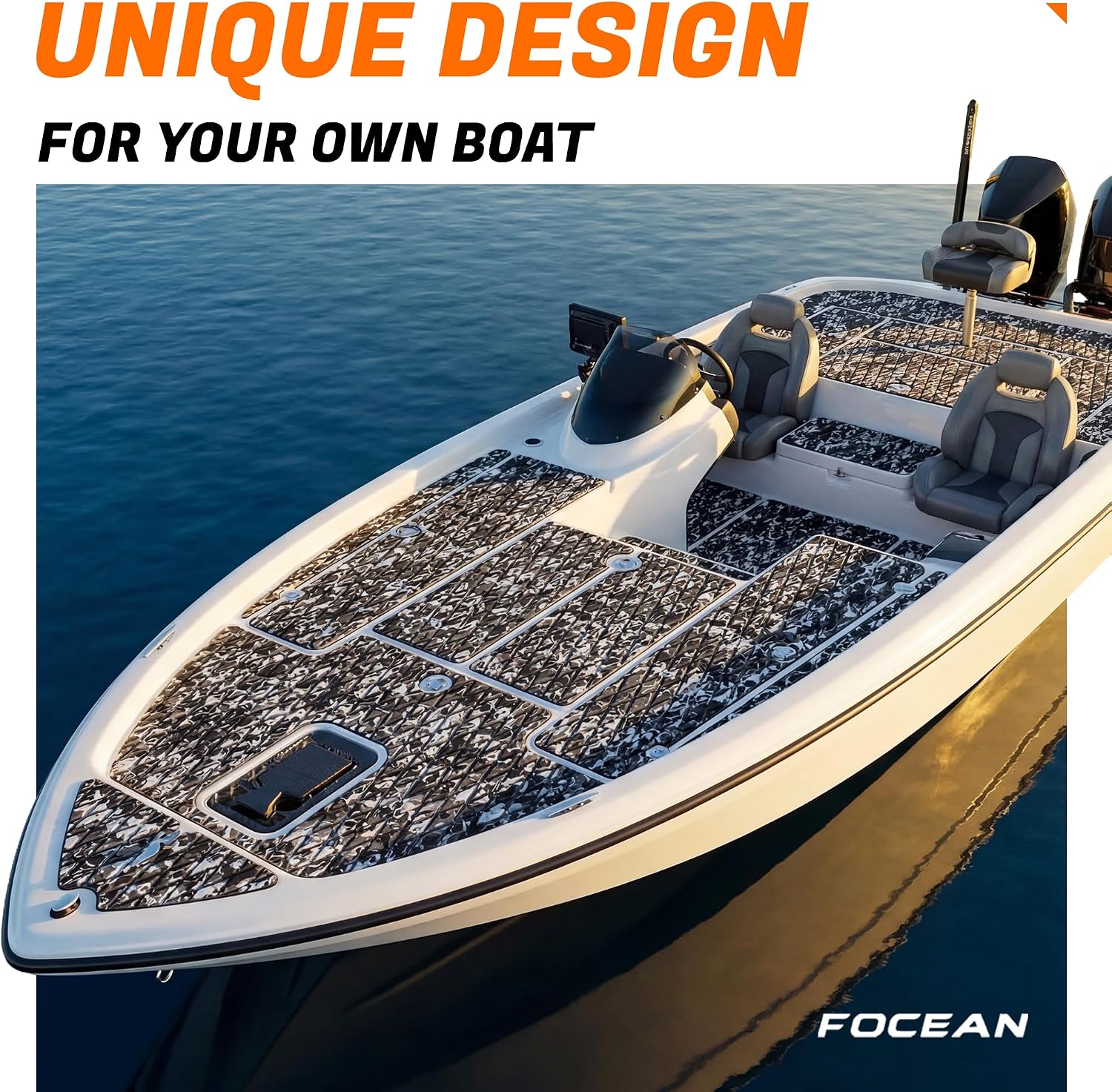 FOCEAN EVA Foam Boat Flooring, Sea Vinyl Decking Camo Deck Mats with self Adhesive for Bass Boats Pontoon Boats Jon Boats RV Yacht Kayak Surfboard Floor - Image 7
