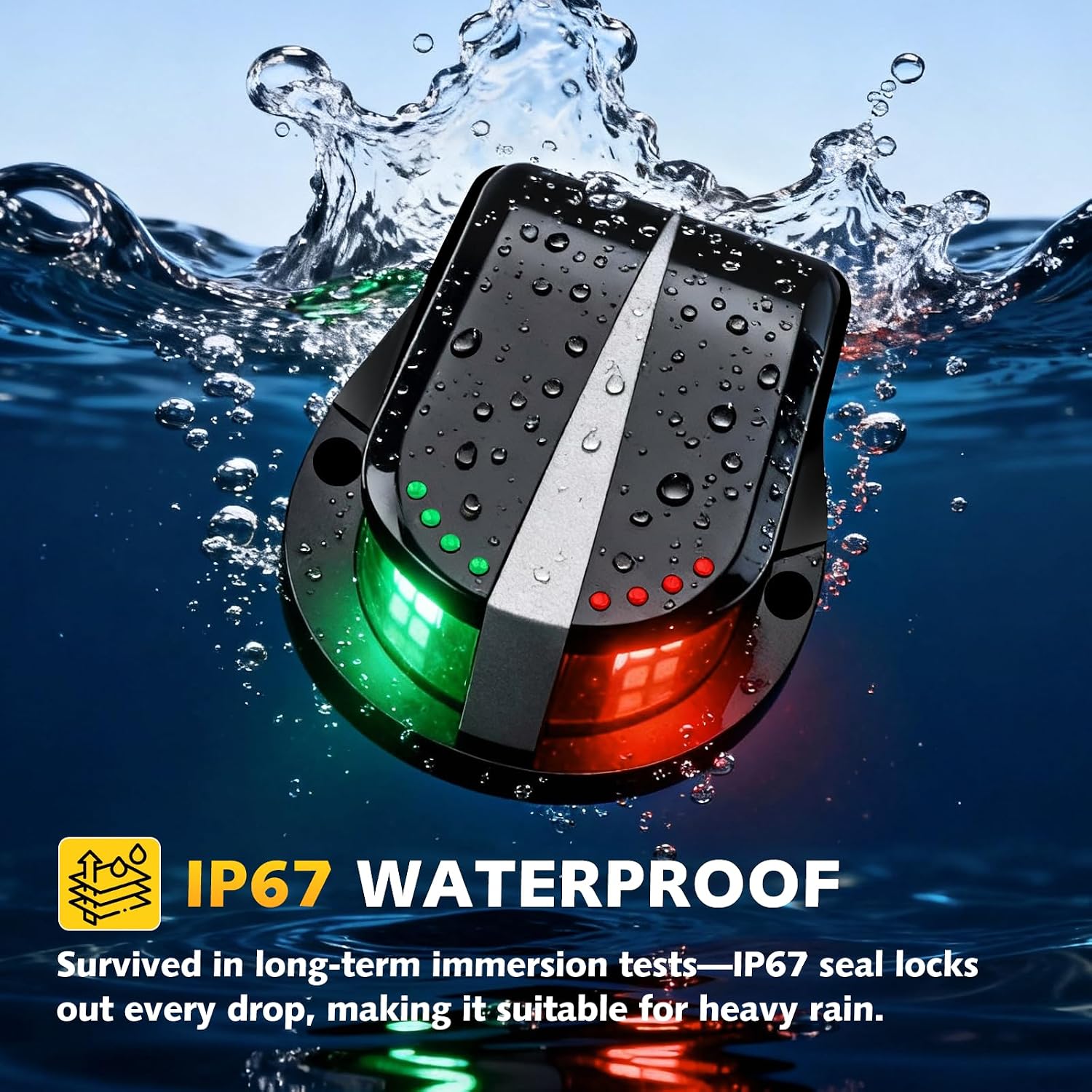 Boat Navigation Lights LED, Red and Green Marine Navigation Lights for Boats LED Waterproof IP67, 12V Bi-Color Bow Light for Boats, Pontoon, Fishing, Bass & Jon & Small Boat, Yacht - Image 3