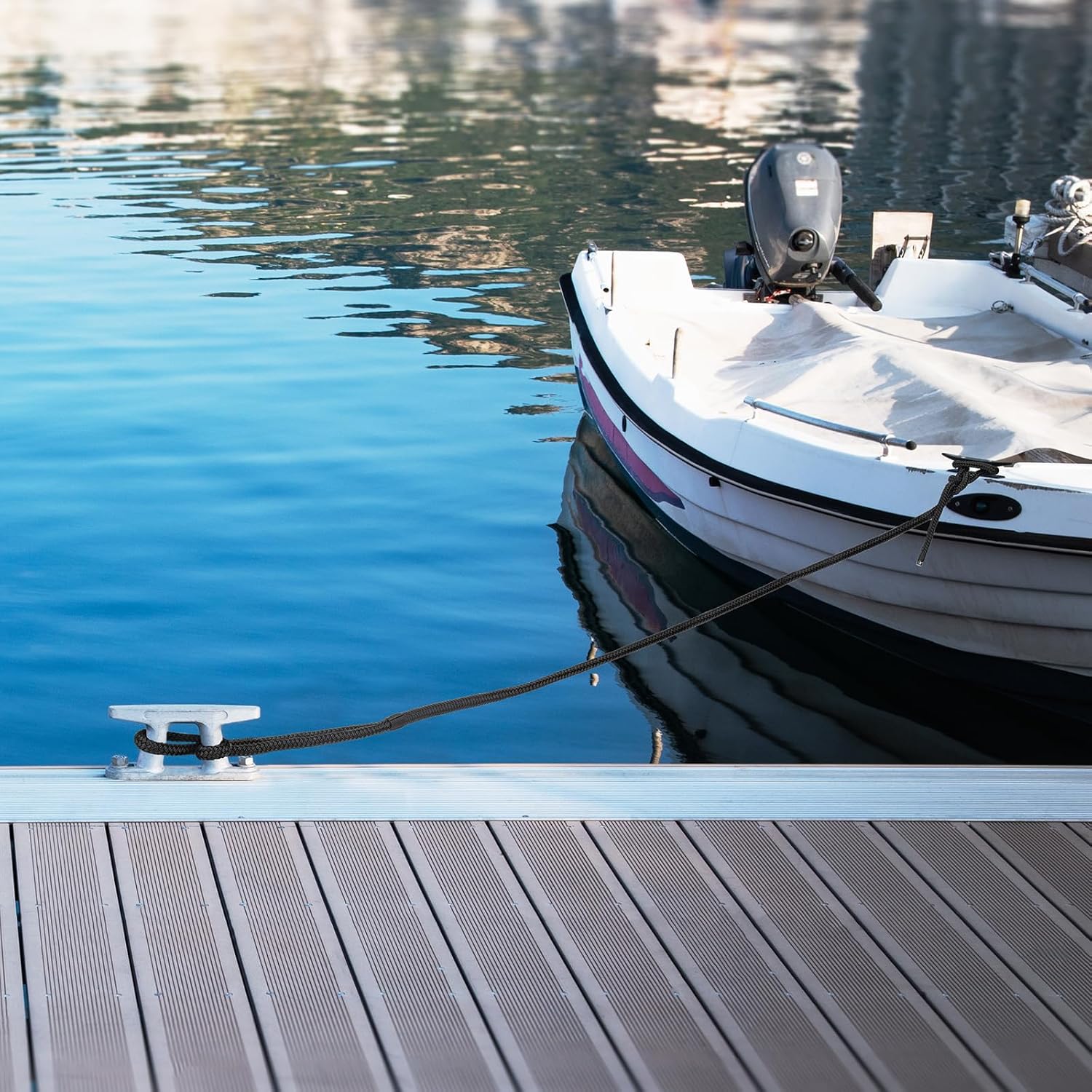 2 Pack 3/8" x 20' Boat Dock Lines for Boat & Pontoon, Premium Marine- Grade Double Braided Nylon Boat Lines, Pre-Spliced with a 12" Eyelet-Black,High Strength,Easy Handling,Boating Gifts for Men. - Image 8