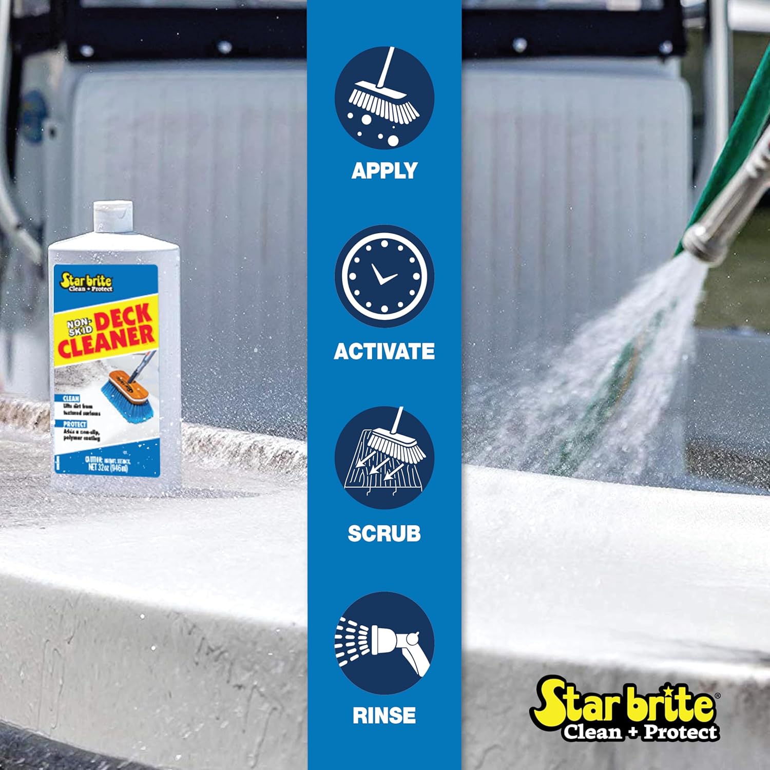 STAR BRITE Non-Skid Deck Cleaner & Protectant - Ultimate Boat Deck Wash - Protects Against Future Stains & UV - Ideal for Fiberglass, Vinyl, Plastic & Painted Surfaces -1 Gallon (085900) - Image 5