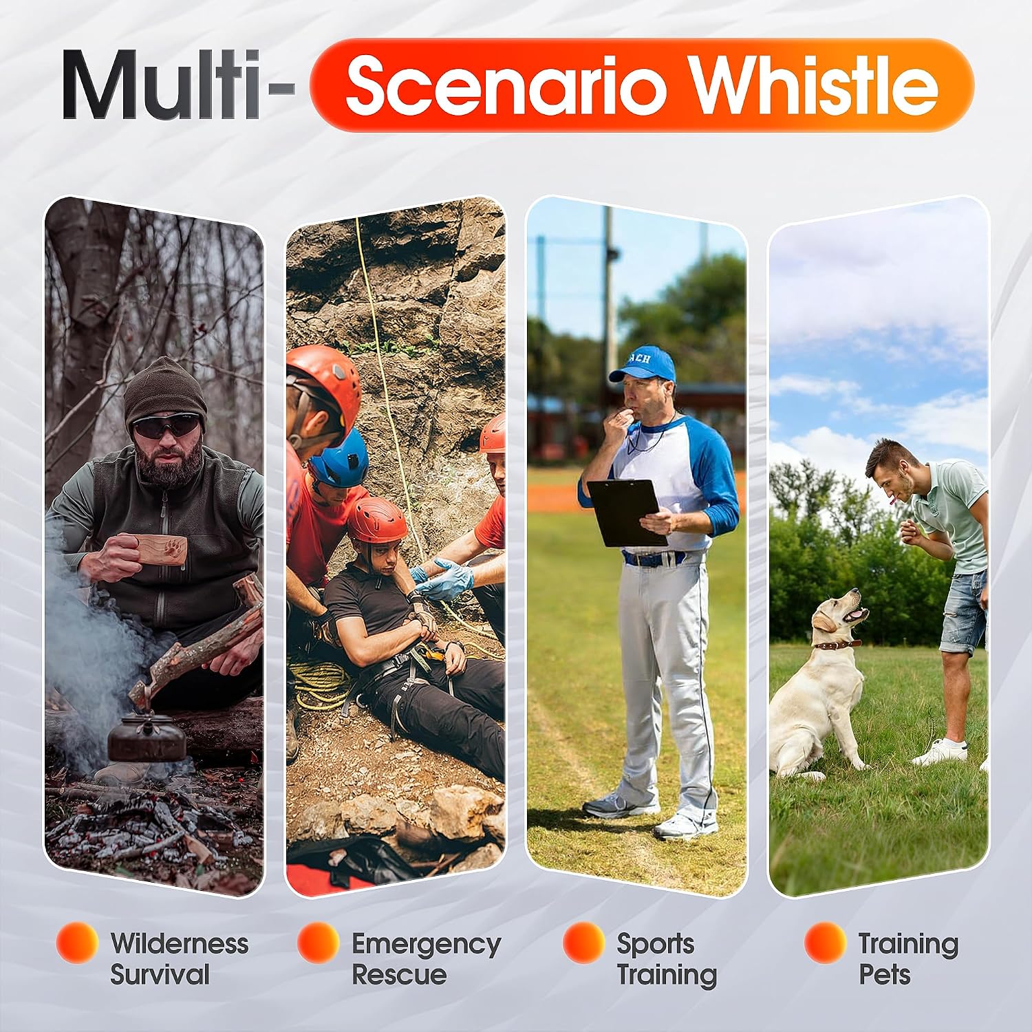 KIVORA Emergency Whistle, 12PCS Premium Safety Survival Whistles with Lanyard Keychain, High Pitch Double Tubes for Outdoor Hiking Camping Hunting - Image 6