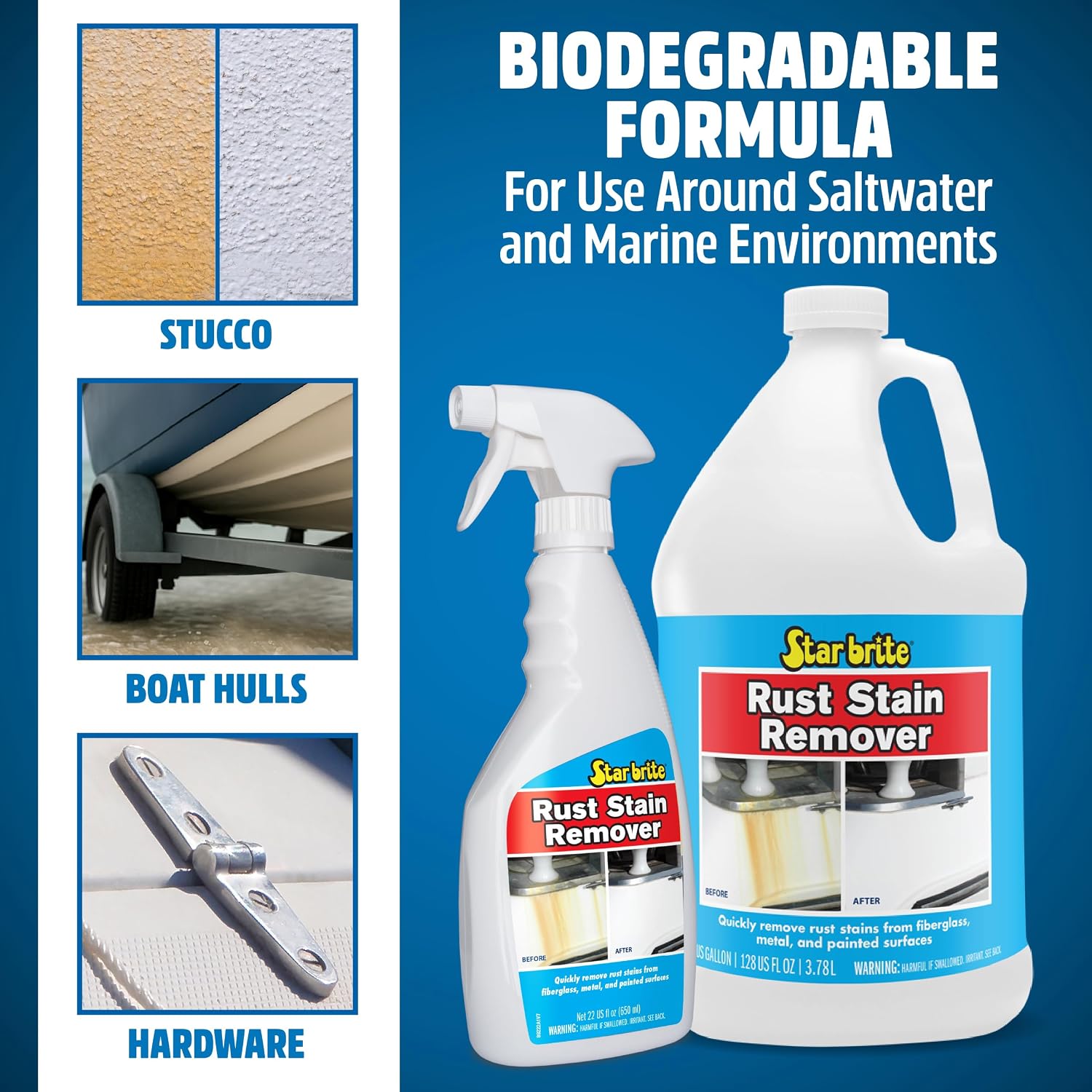 STAR BRITE Rust Stain Remover Spray - Instantly Dissolve Corrosion Stains on Fiberglass, Vinyl, Fabric, Metal & Painted Surfaces - Also Removes Sprinkler Stains - 22 Ounces (089222SS) - Image 3