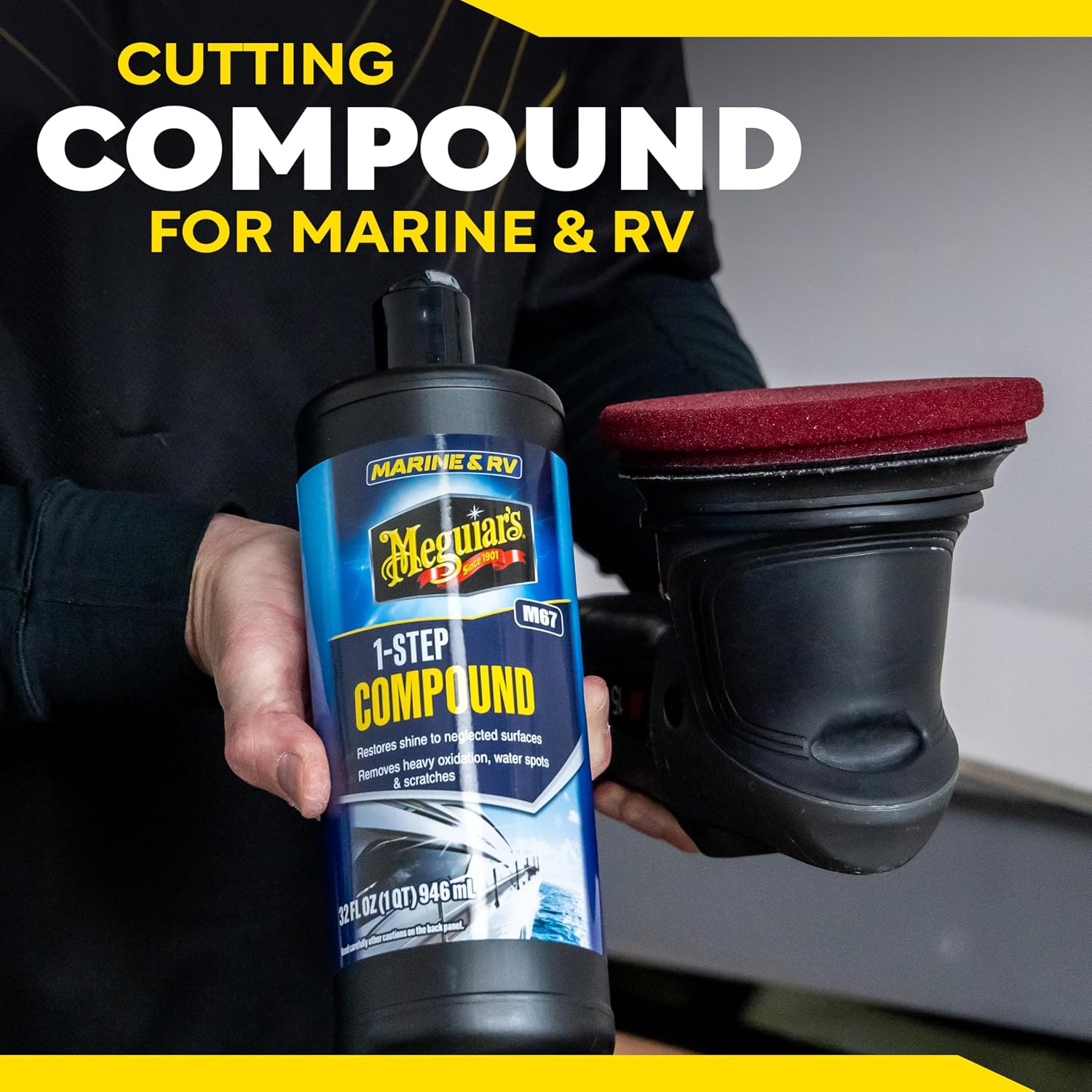 Meguiar’s Marine/RV One Step Boat Compound, Oxidation Remover, Boat Water Spot Remover, Also Removes Stains and Scratches, Restores Color and Shine to Fiberglass Gel Coat Finishes, 32 Oz - Image 11