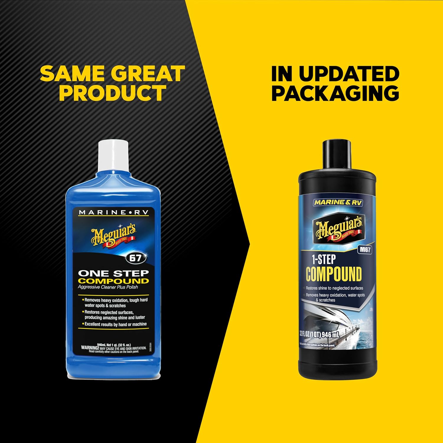Meguiar’s Marine/RV One Step Boat Compound, Oxidation Remover, Boat Water Spot Remover, Also Removes Stains and Scratches, Restores Color and Shine to Fiberglass Gel Coat Finishes, 32 Oz - Image 3