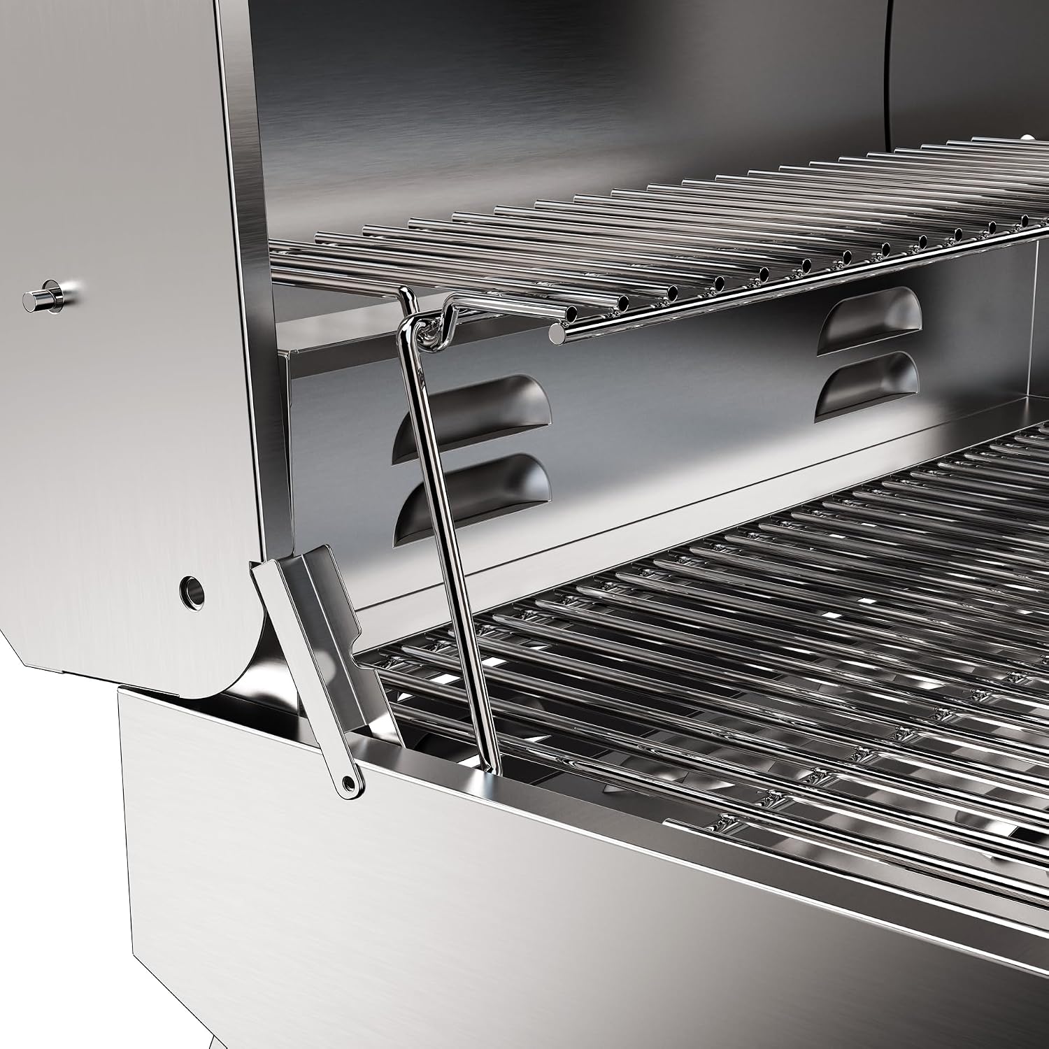 Bunker Up Fishin Stainless Steel Boat Grill with Pontoon Railing Mount - Fits 1 1/4″ Square Rail - Great for Boating and Camping, 12000 BTU, 277 sq.in Grilling Space and 87 sq.in Warming Rack - Image 6