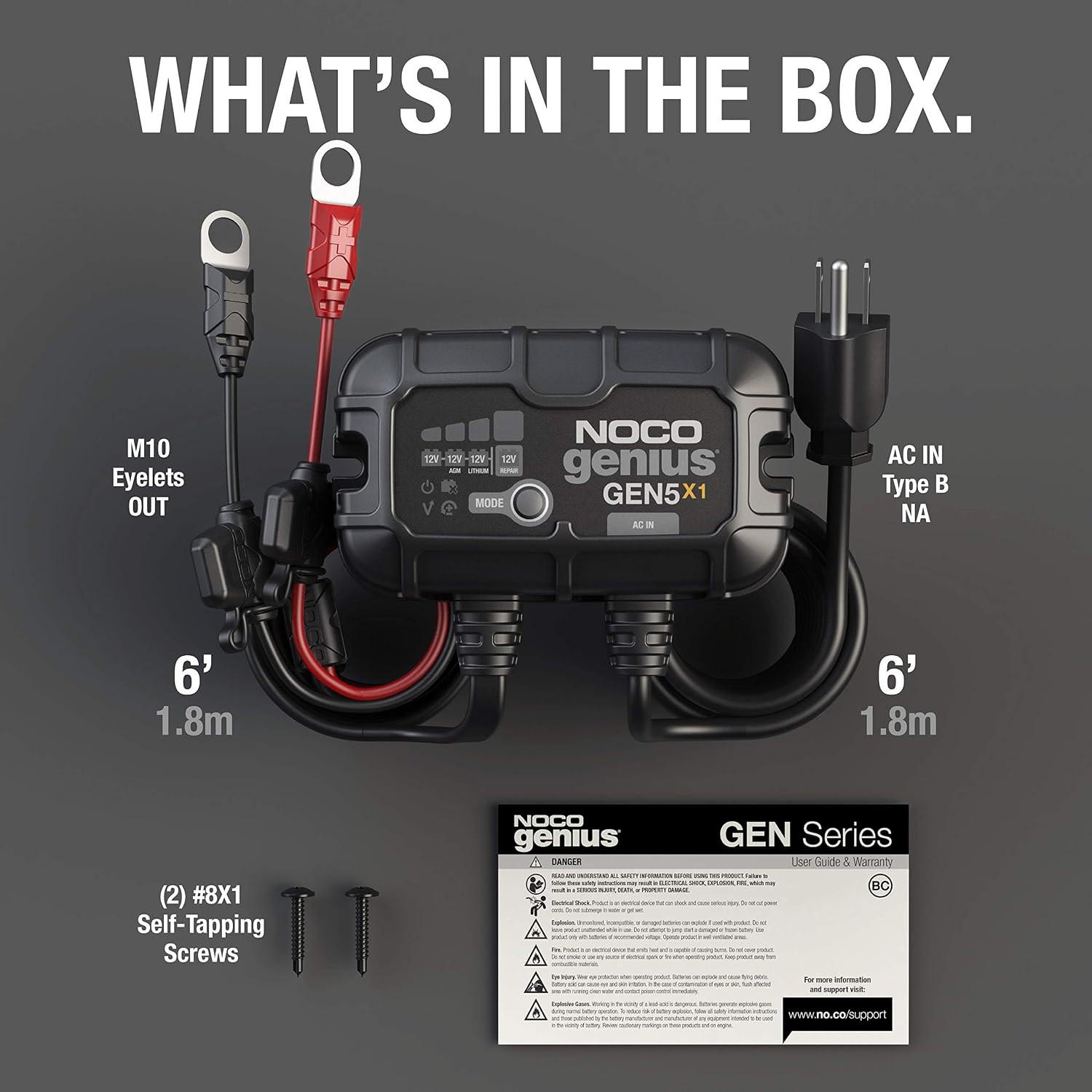 NOCO Genius GEN5X1: 1-Bank, 5A Onboard Battery Charger - 5A Per Bank, 12V Waterproof Marine Charger with Overcharge Protection & Temperature Compensation – for Lead-Acid & Lithium Batteries - Image 7