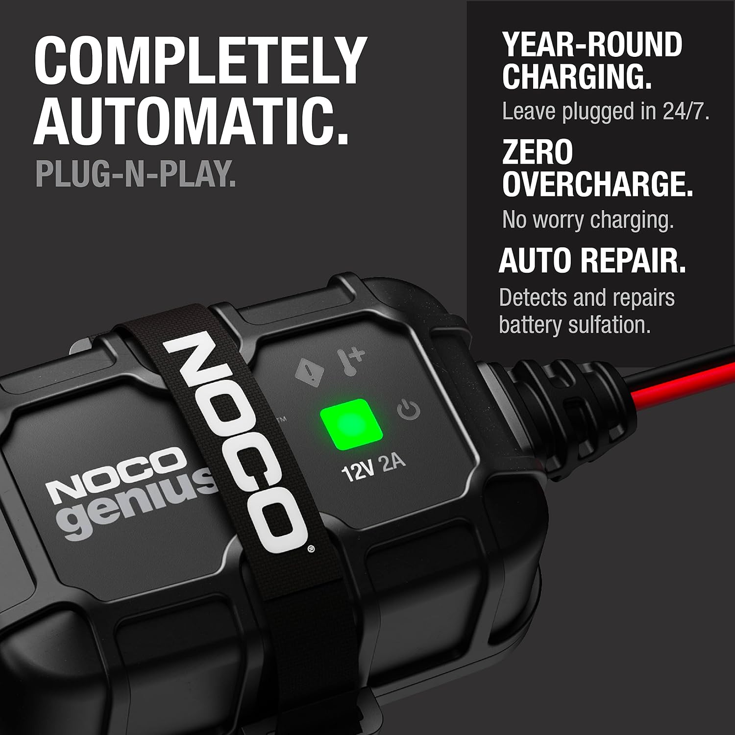 NOCO GENIUS2D: 2A 12V Smart Onboard Battery Charger - Direct-Mount Automatic Maintainer, Trickle Charger & Desulfator with Overcharge Protection & Temperature Compensation – for Lead-Acid Batteries - Image 5