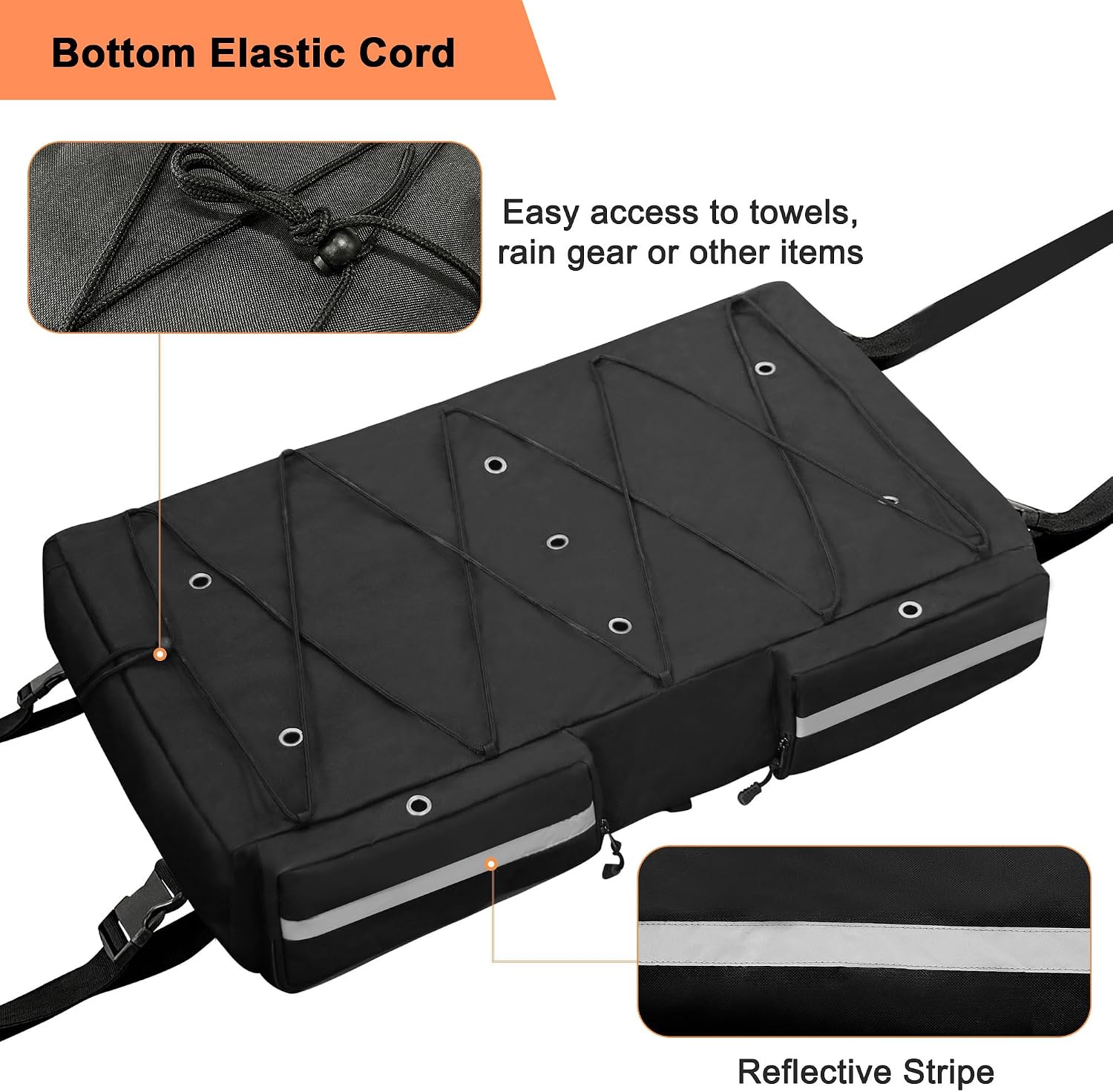 MDSTOP T-Top Storage Bag, Boat Life Jackets Bag Can Secure 4 Fishing Rods, Hold 4-6 Type II Life Jackets, for Most T-Top Hard Tops, Bimini-Tops, Pontoon Tops(Life Jackets not Included) - Image 7