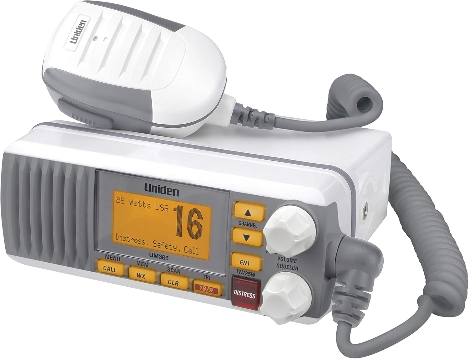 Uniden UM385 25 Watt Fixed Mount Marine Vhf Radio, Waterproof IPX4 with Triple Watch, Dsc, Emergency/Noaa Weather Alert, All Usa/International/Canadian Marine Channels, Memory Channel Scan, White - Image 2
