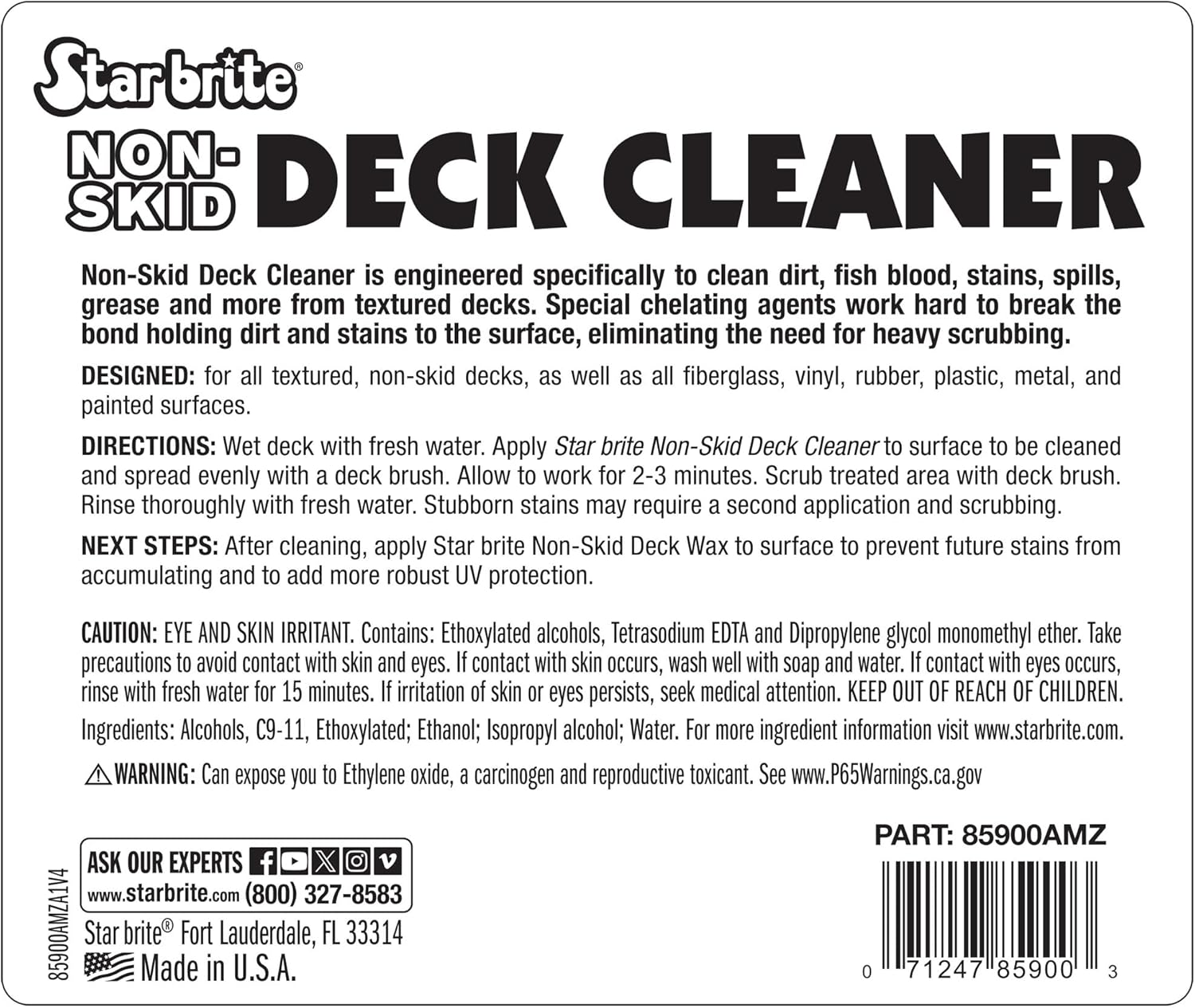 STAR BRITE Non-Skid Deck Cleaner & Protectant - Ultimate Boat Deck Wash - Protects Against Future Stains & UV - Ideal for Fiberglass, Vinyl, Plastic & Painted Surfaces -1 Gallon (085900) - Image 2
