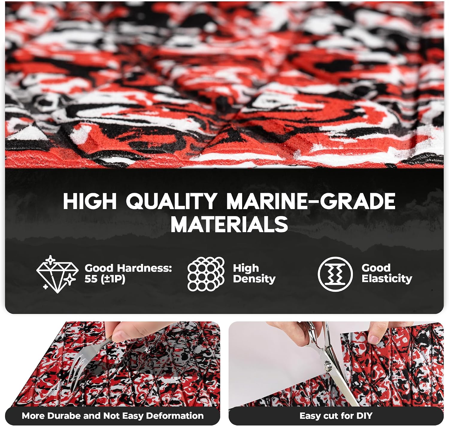 FOCEAN EVA Foam Boat Flooring, Sea Vinyl Decking Camo Deck Mats with self Adhesive for Bass Boats Pontoon Boats Jon Boats RV Yacht Kayak Surfboard Floor - Image 4