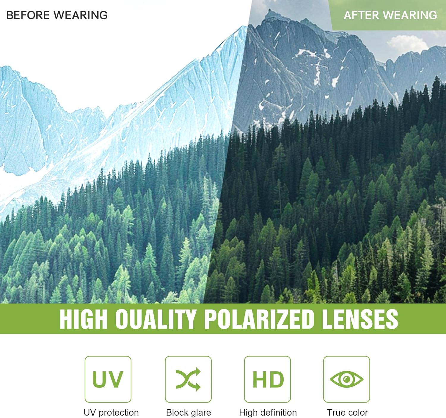3 Pack Polarized Sports Sunglasses for Men, Mens Sunglasses Wrap Around UV Protection for Cycling Fishing Driving - Image 6