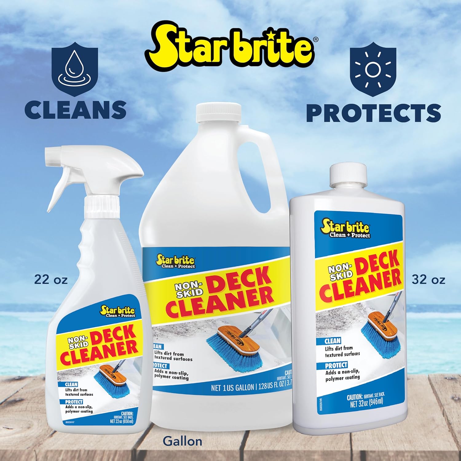 STAR BRITE Non-Skid Deck Cleaner & Protectant - Ultimate Boat Deck Wash - Protects Against Future Stains & UV - Ideal for Fiberglass, Vinyl, Plastic & Painted Surfaces -1 Gallon (085900) - Image 6